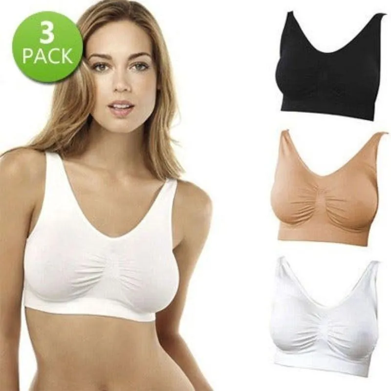 3-Pack: Seamless Comfy Bras - Assorted Color Sets