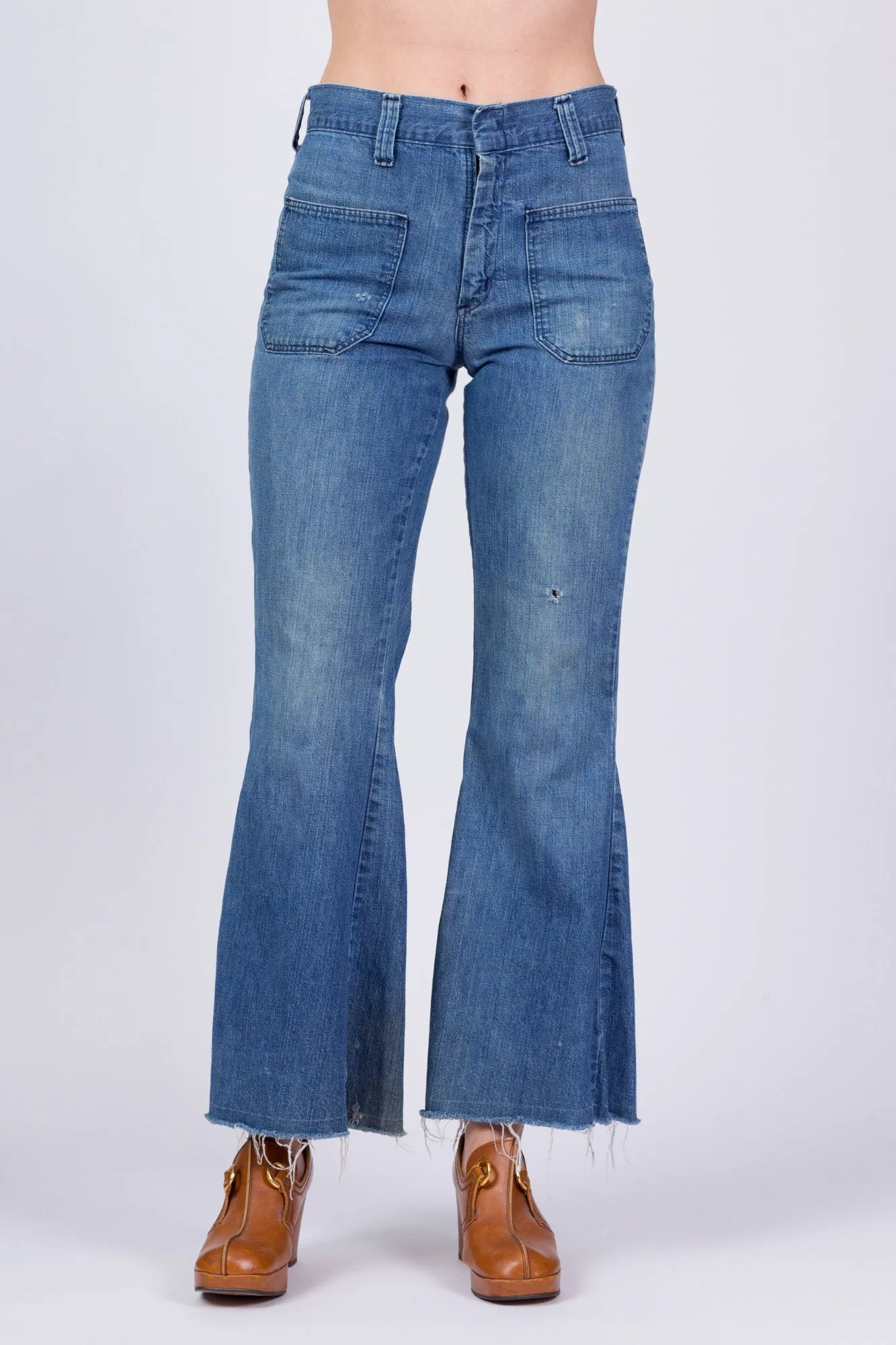 70s Wrangler Faded Denim Bell Bottoms - 29" Waist