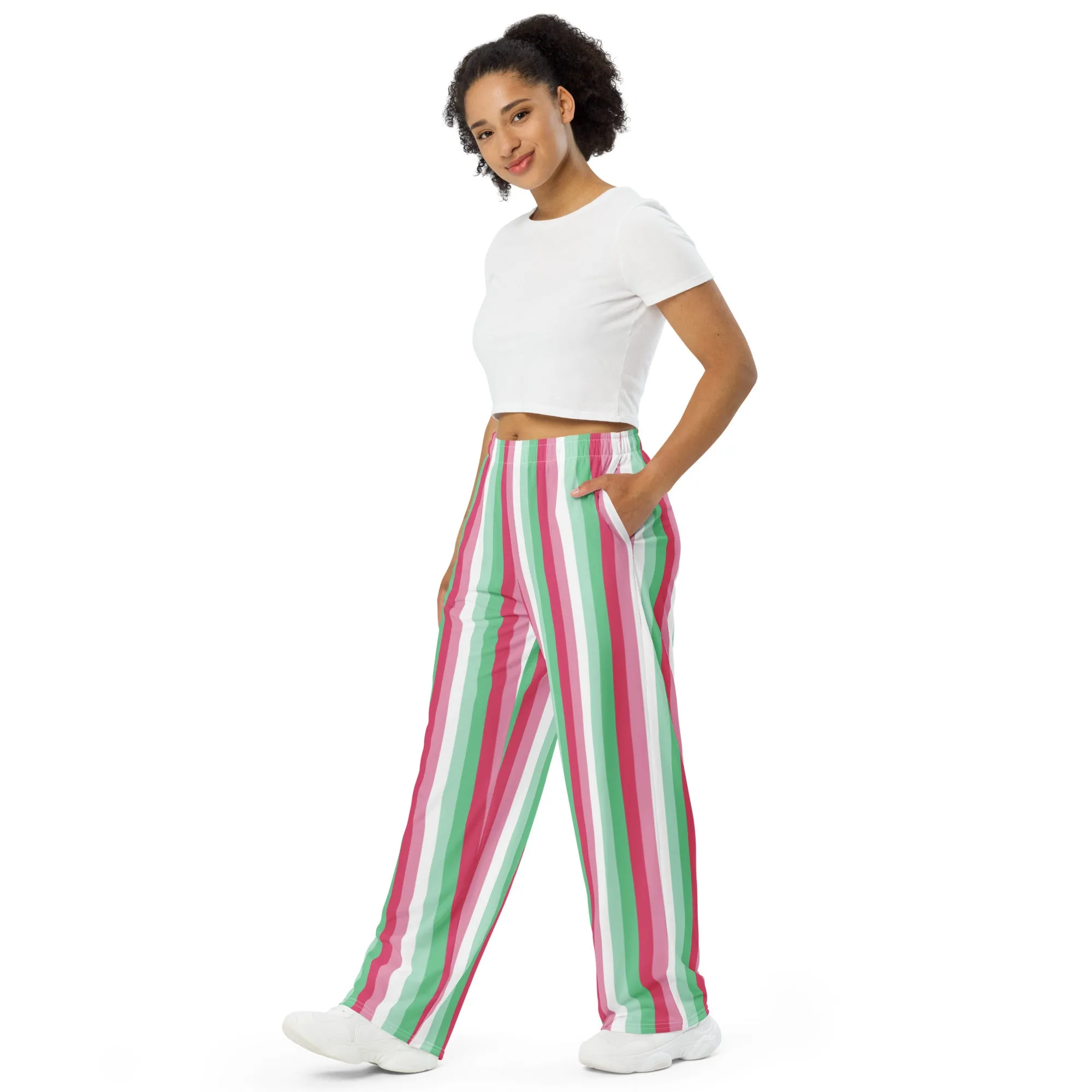 Abrosexual Pride Flag Wide-Leg Pants