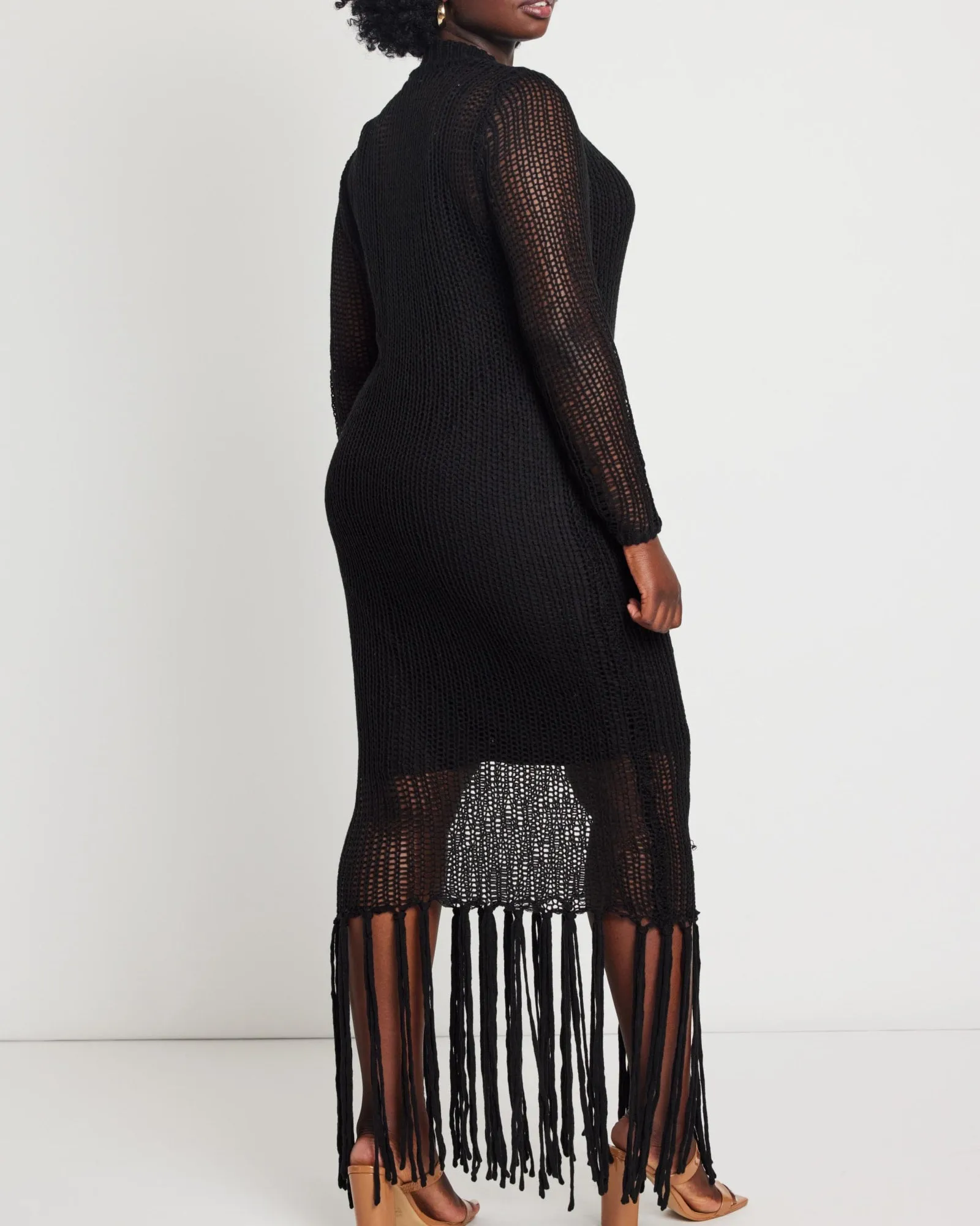 Adrianne Open Stitch Dress | Totally Black