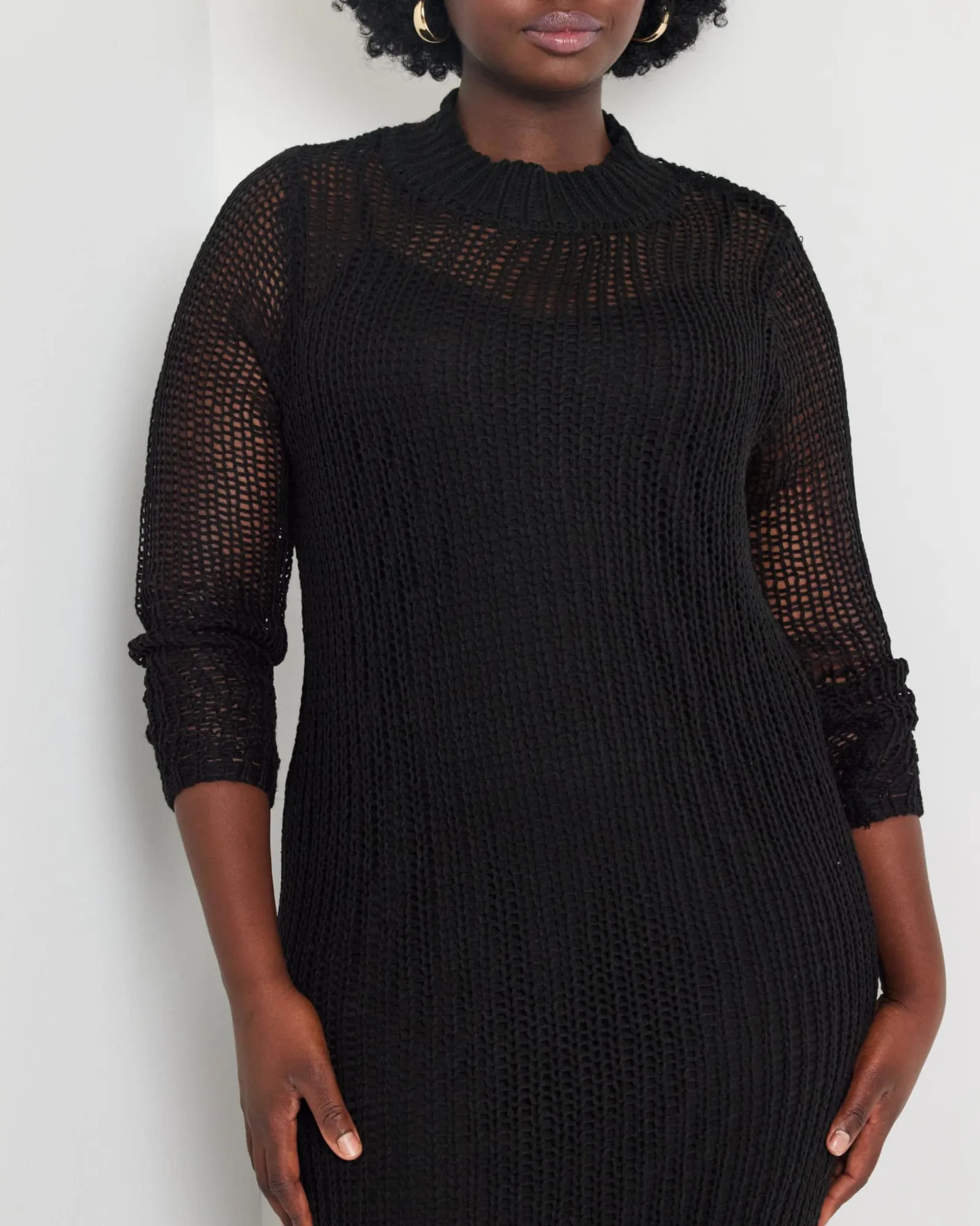 Adrianne Open Stitch Dress | Totally Black