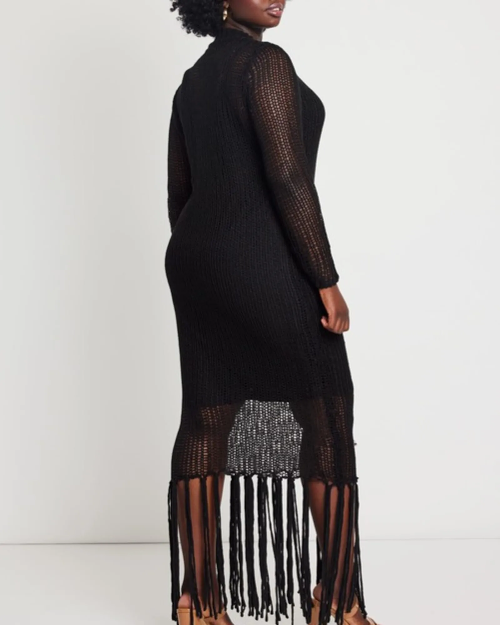 Adrianne Open Stitch Dress | Totally Black