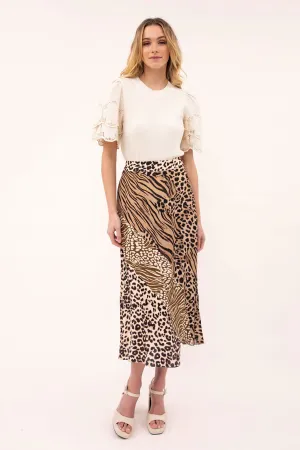 Agetha Spliced Print Maxi Skirt