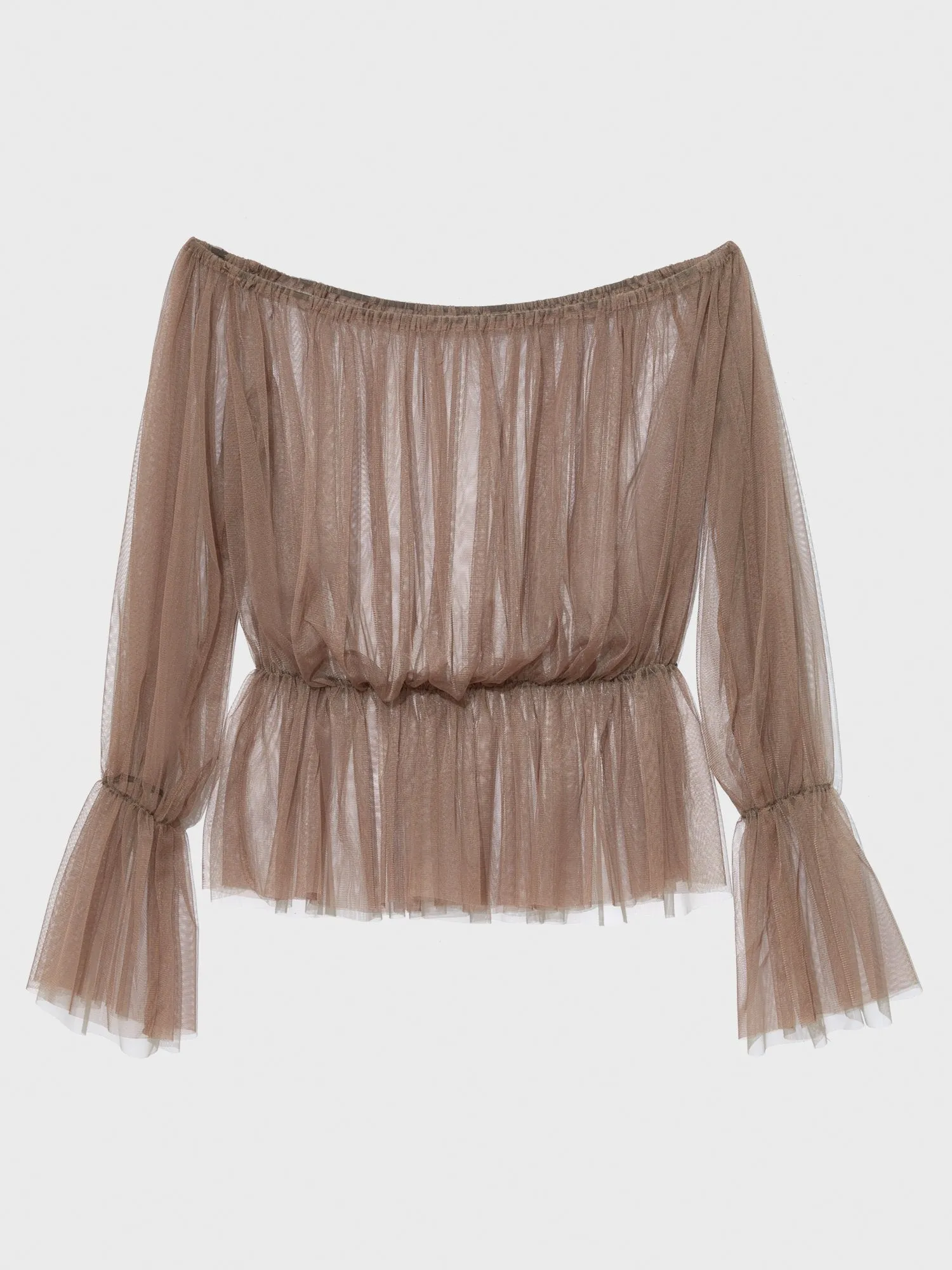 Angelina Off The Shoulder Tulle Blouse