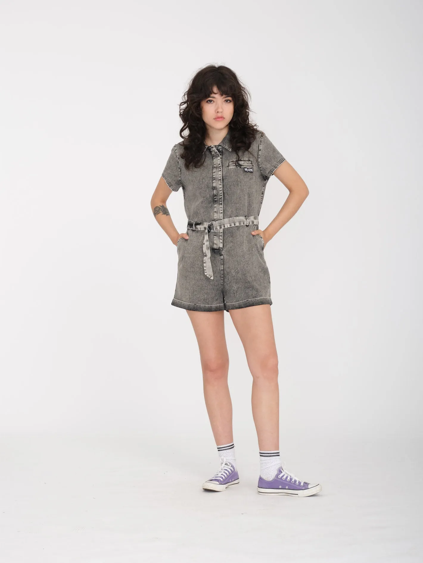 Asphalt Romper - BLACK