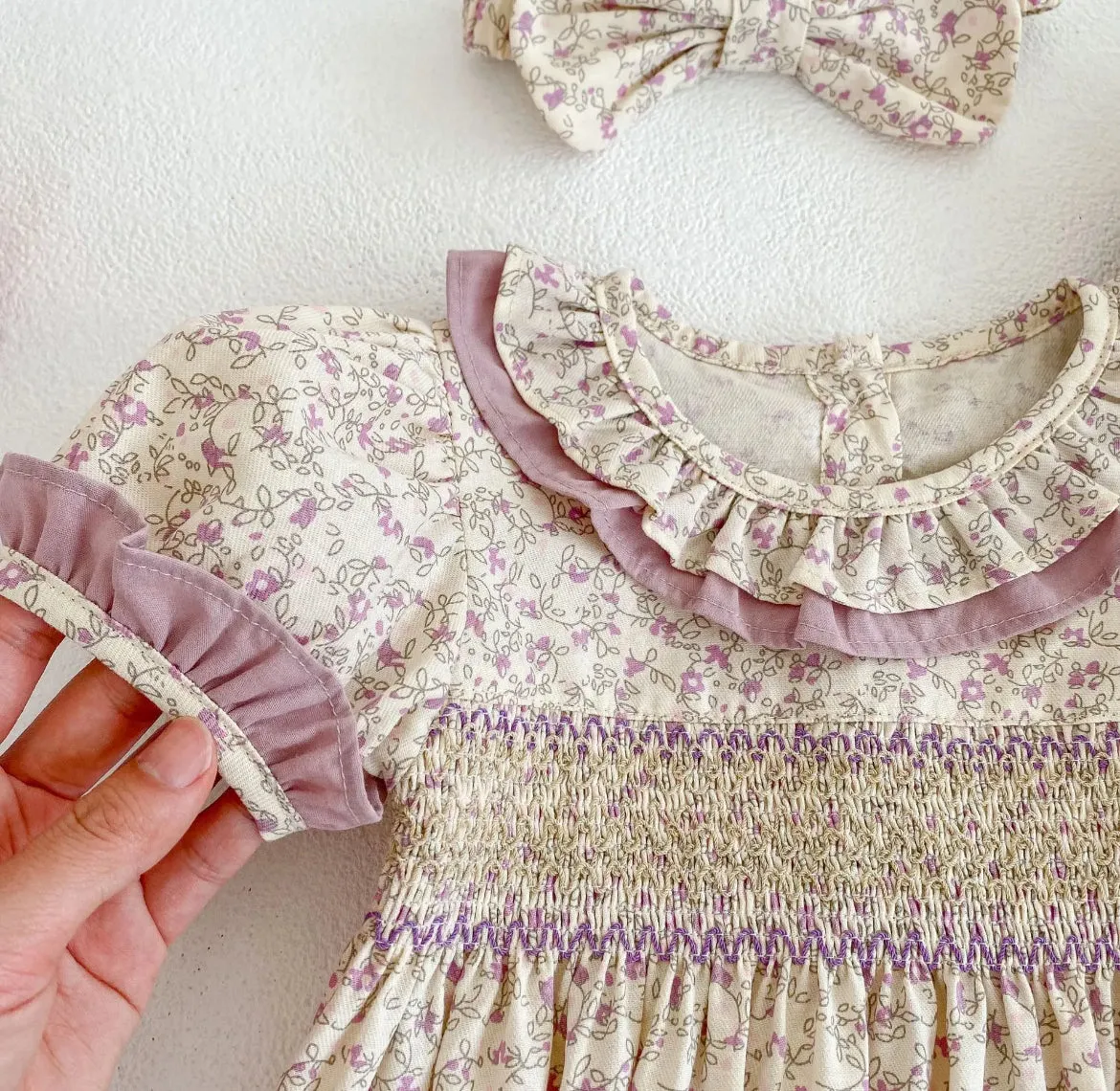 Baby & Toddler Girls Twinning - Mauve Vintage Floral Rompers & Dresses