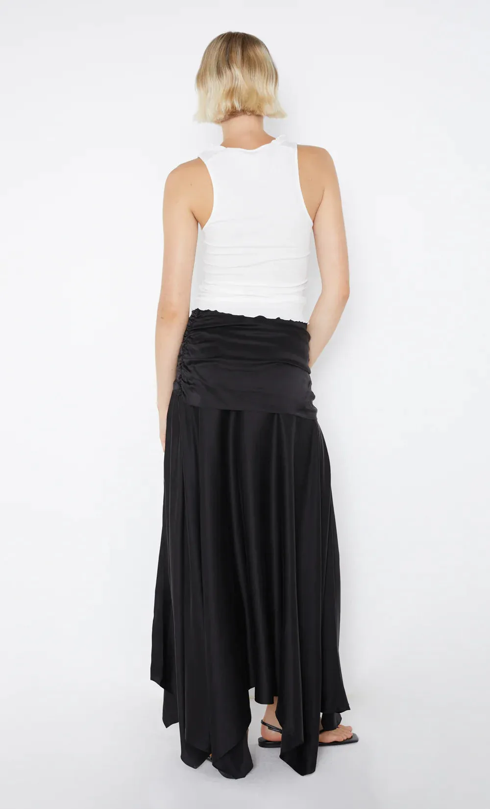 Bec and Bridge Chantilly Silk Ruched Skirt - Black