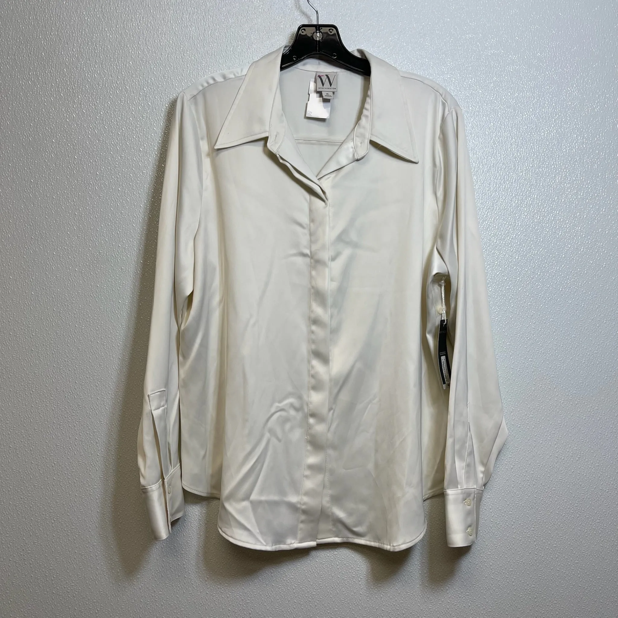 Blouse Long Sleeve By Worthington O In Off White, Size: Xl