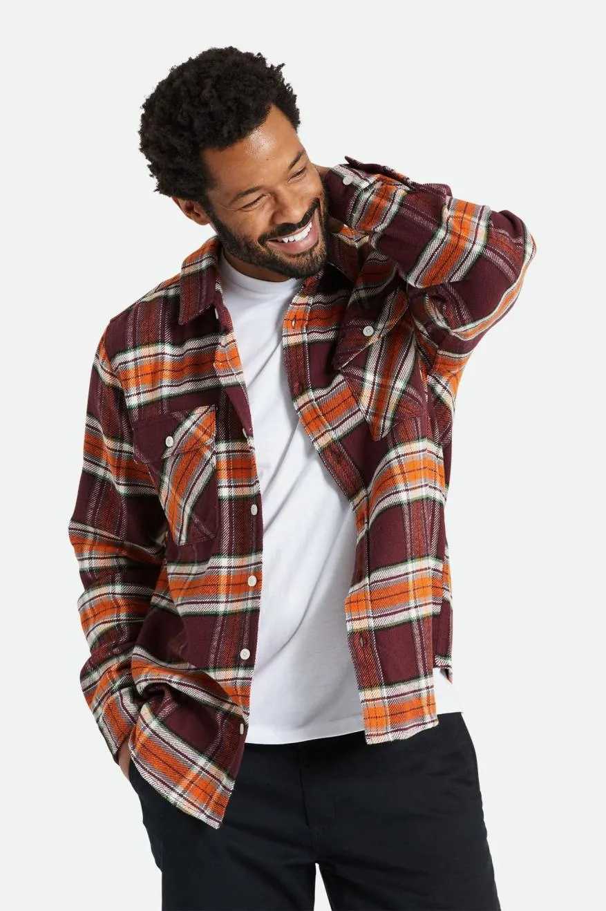 Bowery L/S Flannel - Mahogany/Burnt Orange