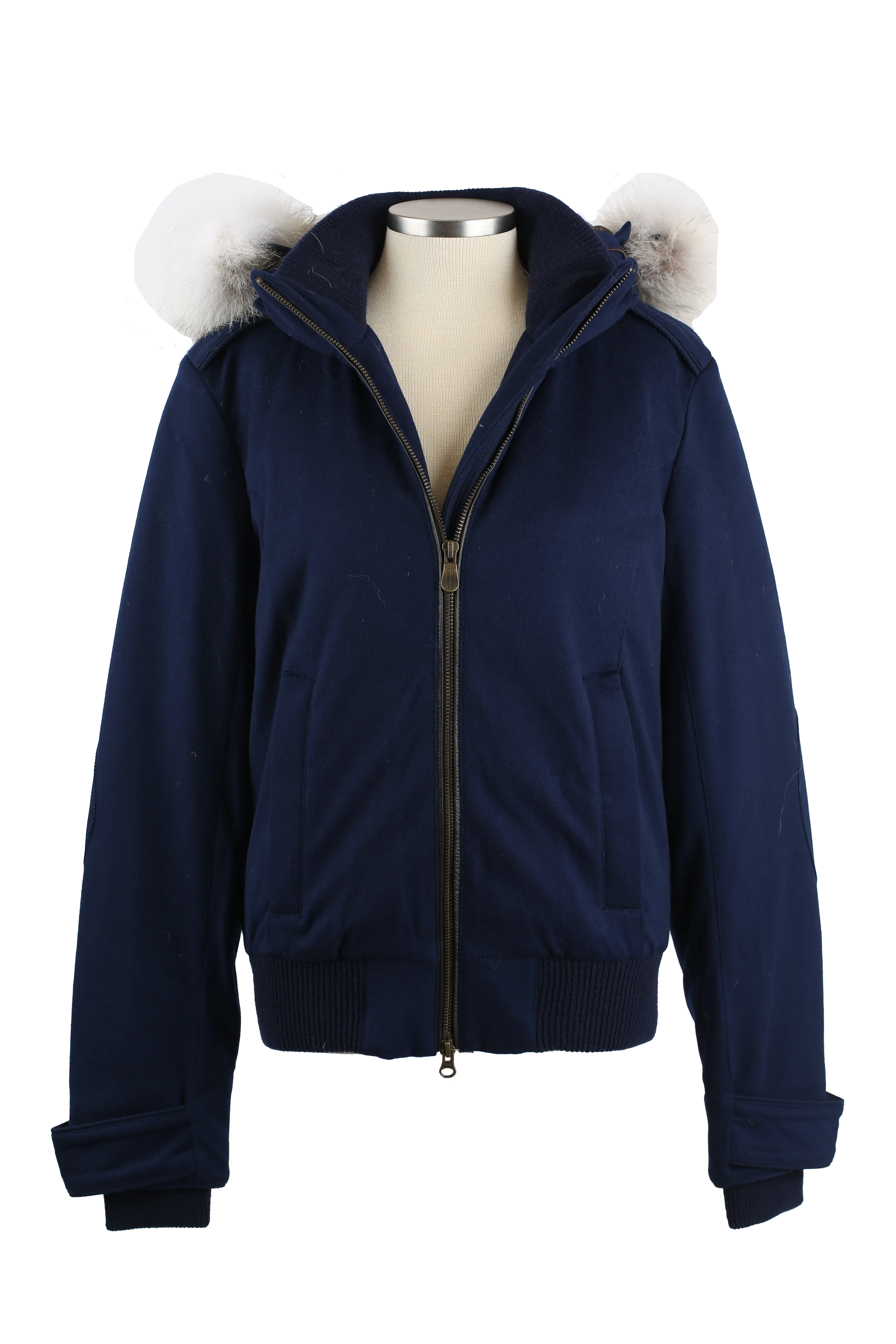 Branta Wool Bomber W/ Fur Hood - Loro Piana Storm System