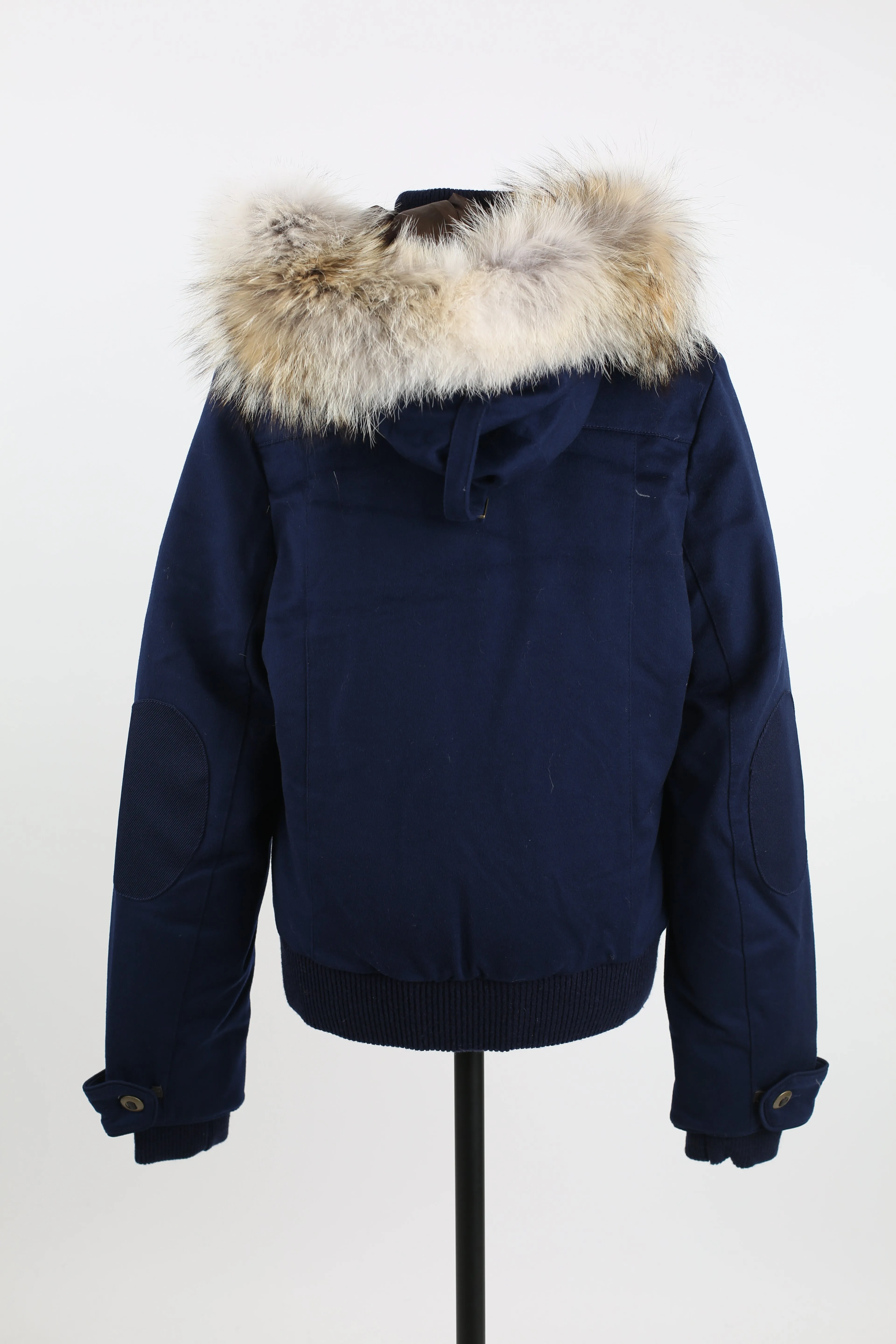 Branta Wool Bomber W/ Fur Hood - Loro Piana Storm System