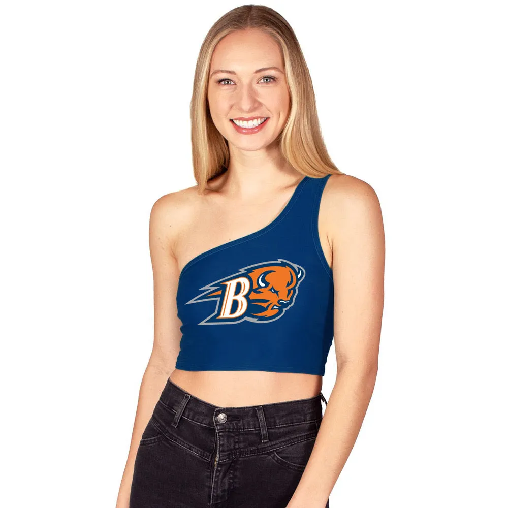 Bucknell Navy One Shoulder Top