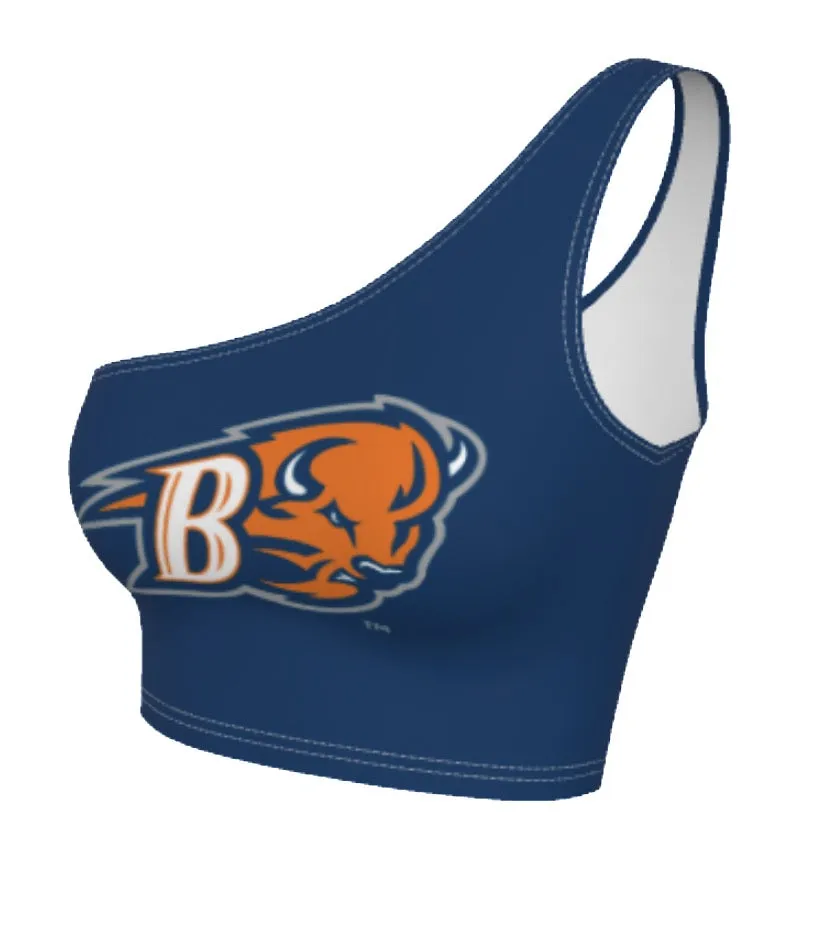 Bucknell Navy One Shoulder Top