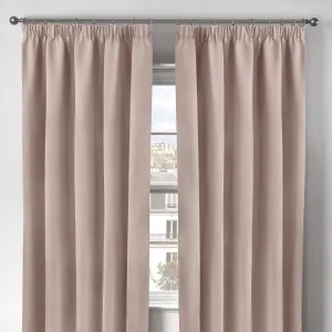 Cali Blush Pink Thermal Blackout Pencil Pleat Curtains