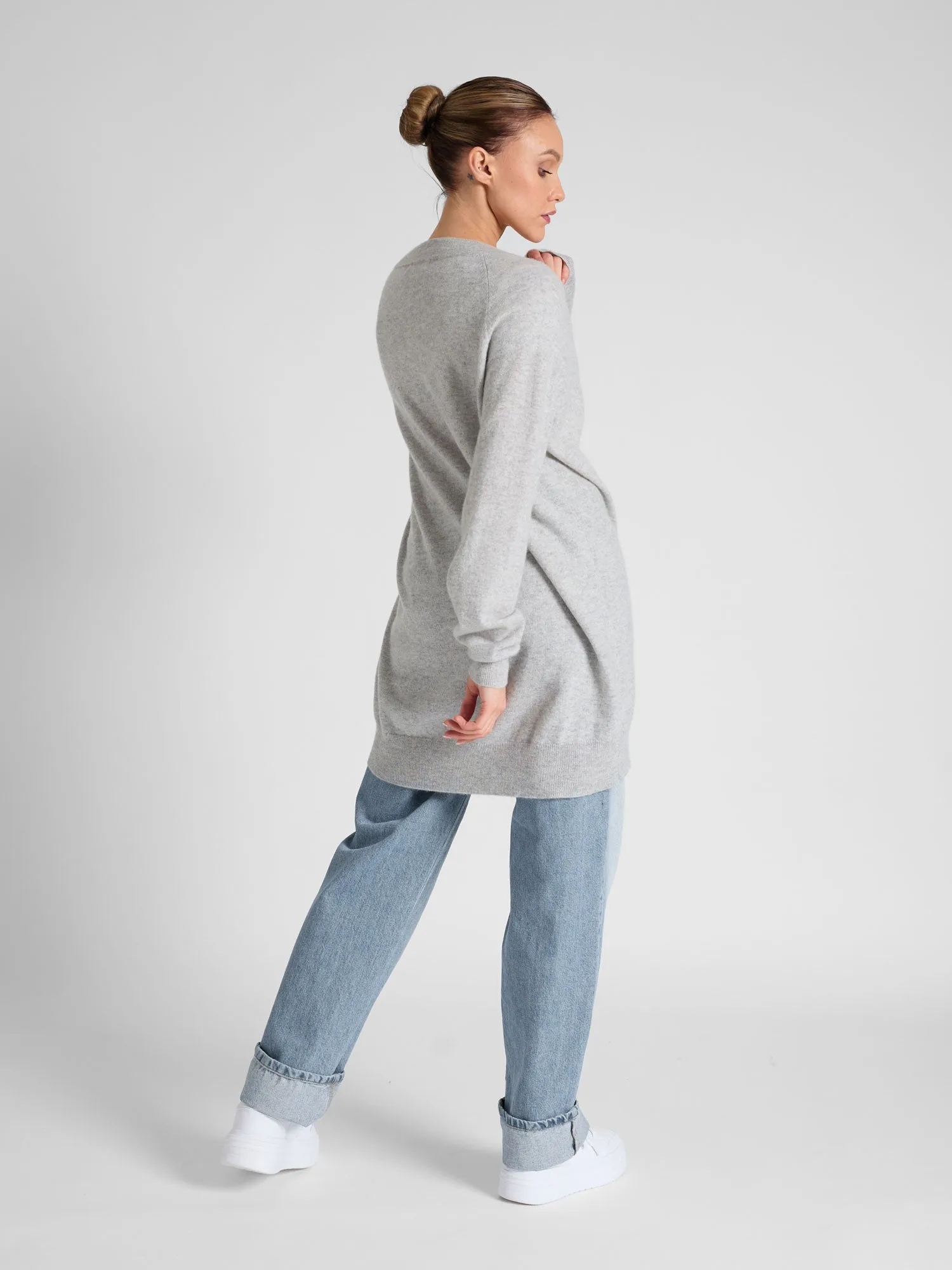 Cashmere cardigan "Lykke" - light grey