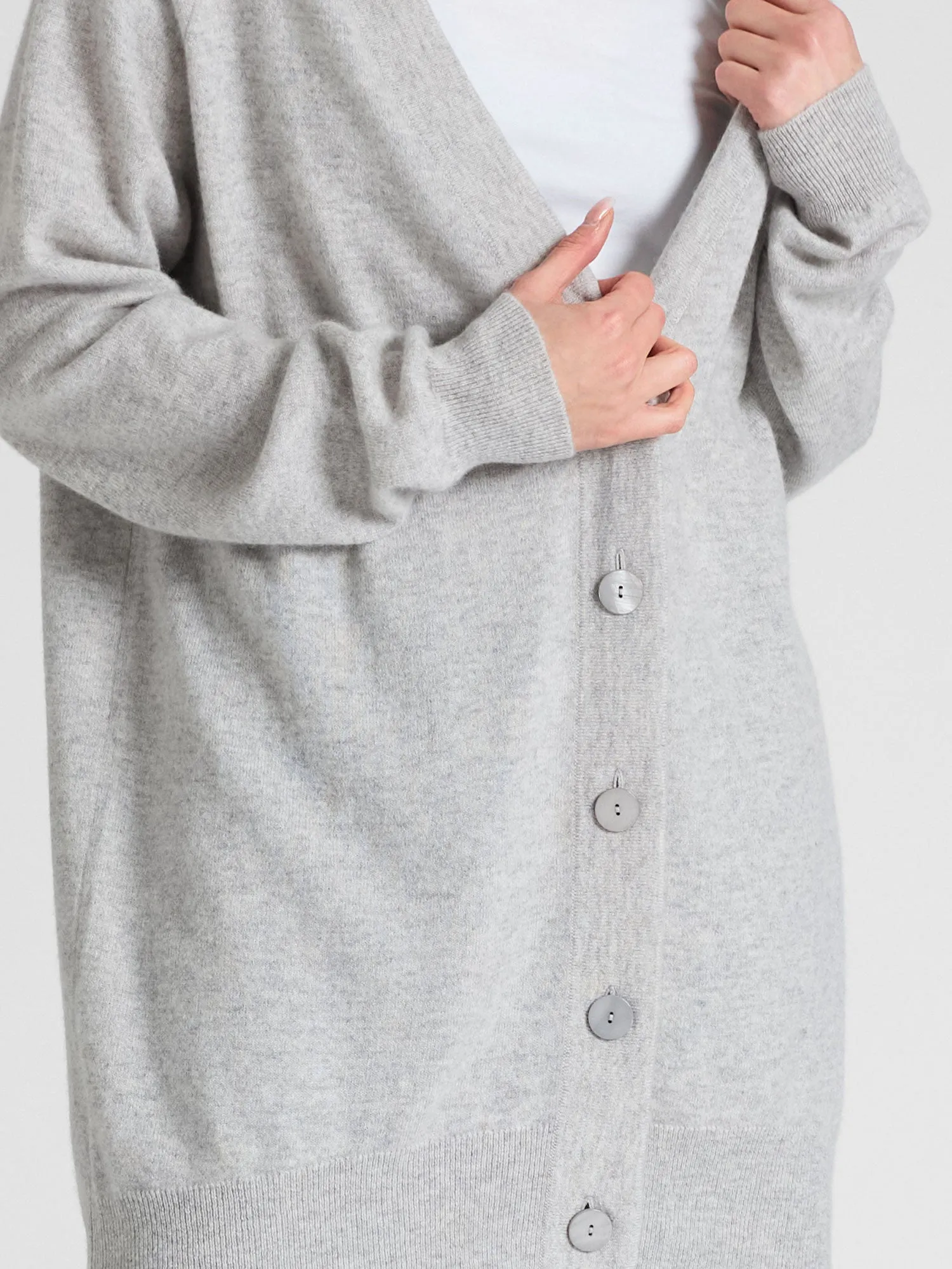 Cashmere cardigan "Lykke" - light grey