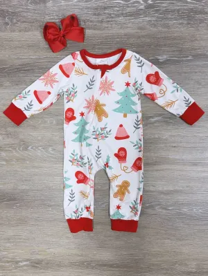 Christmas Cheer Long Sleeve Holiday Baby Romper