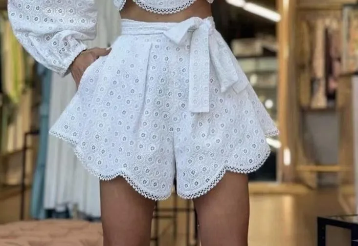 Cutout Lace-Up Shorts