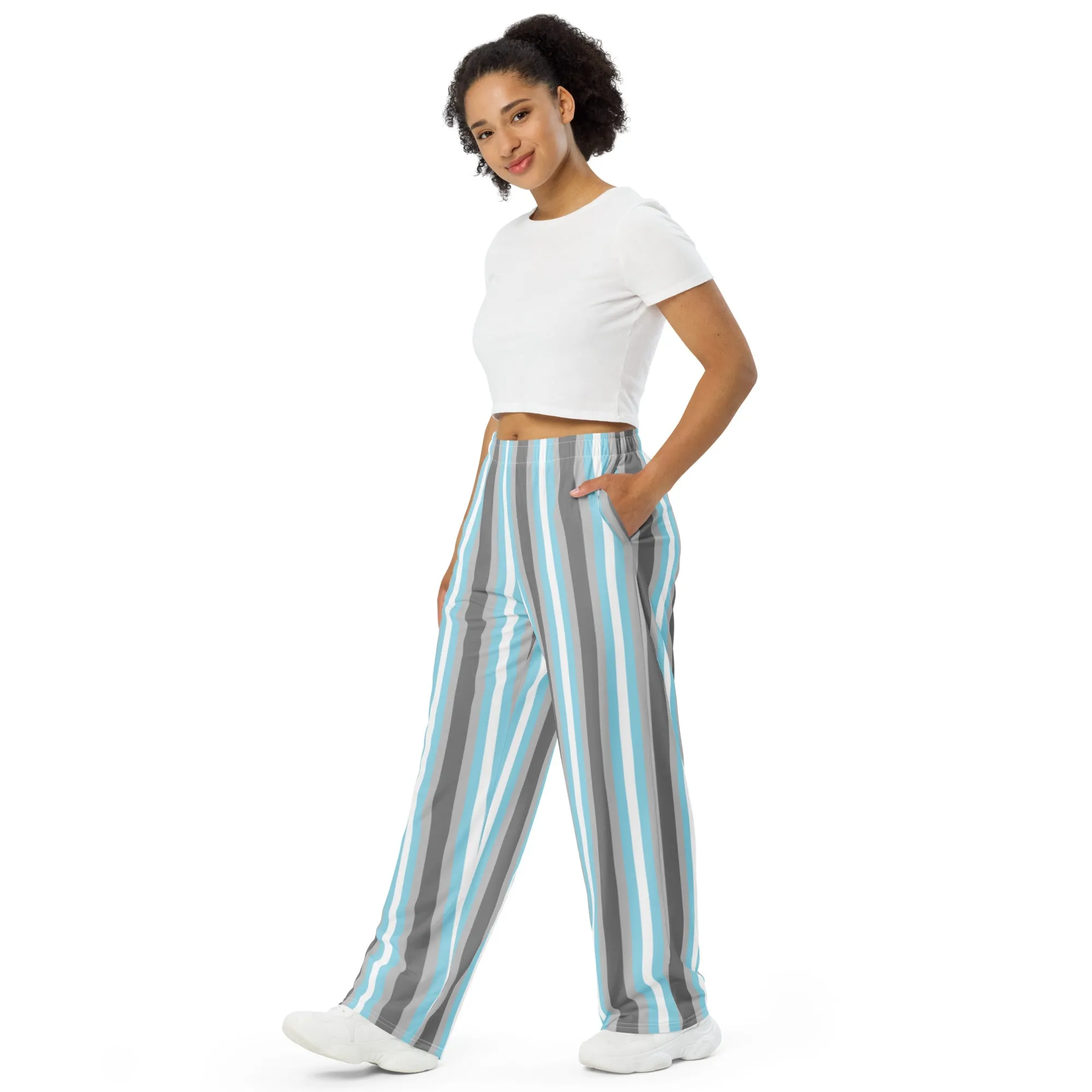 Demiboy Pride Flag Wide-Leg Pants