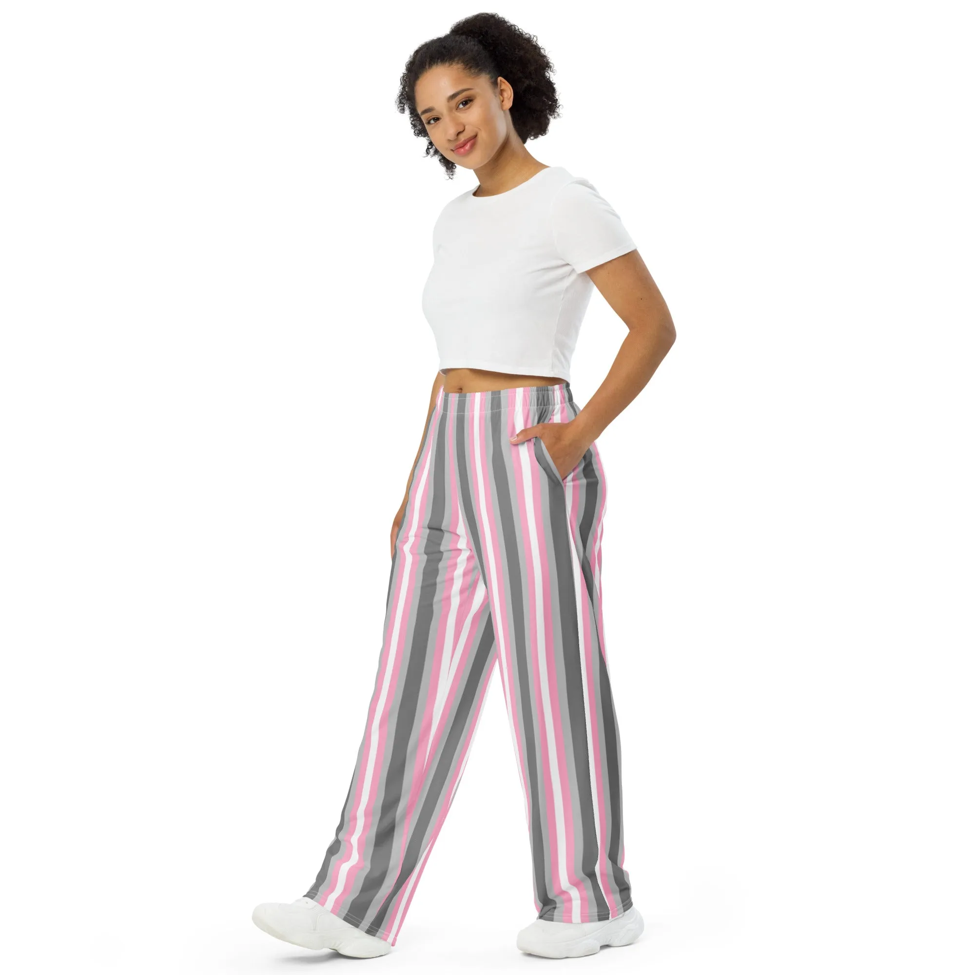 Demigirl Pride Flag Wide-Leg Pants