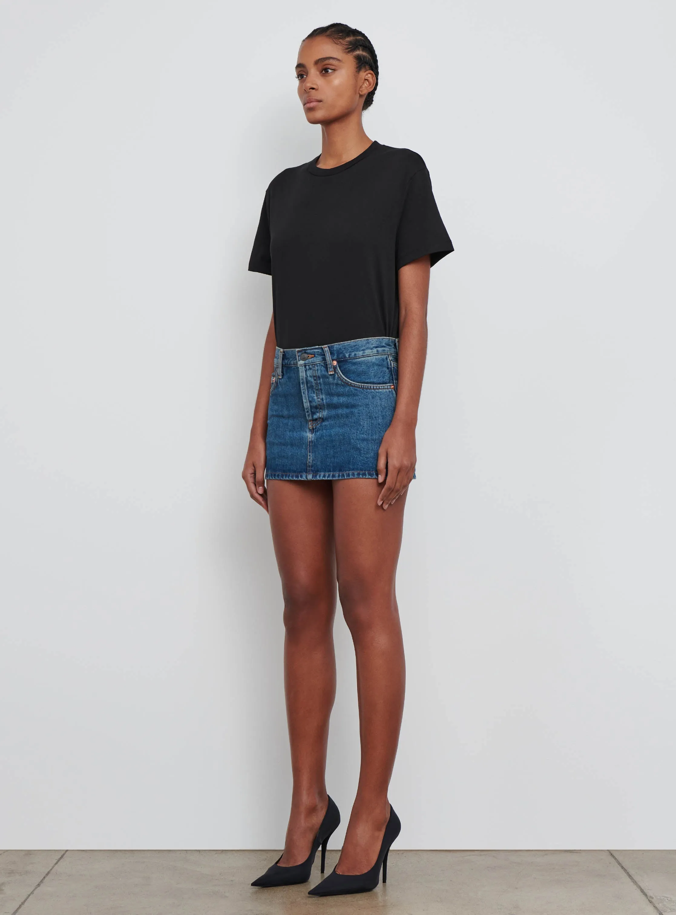 Denim Micro Mini Skirt