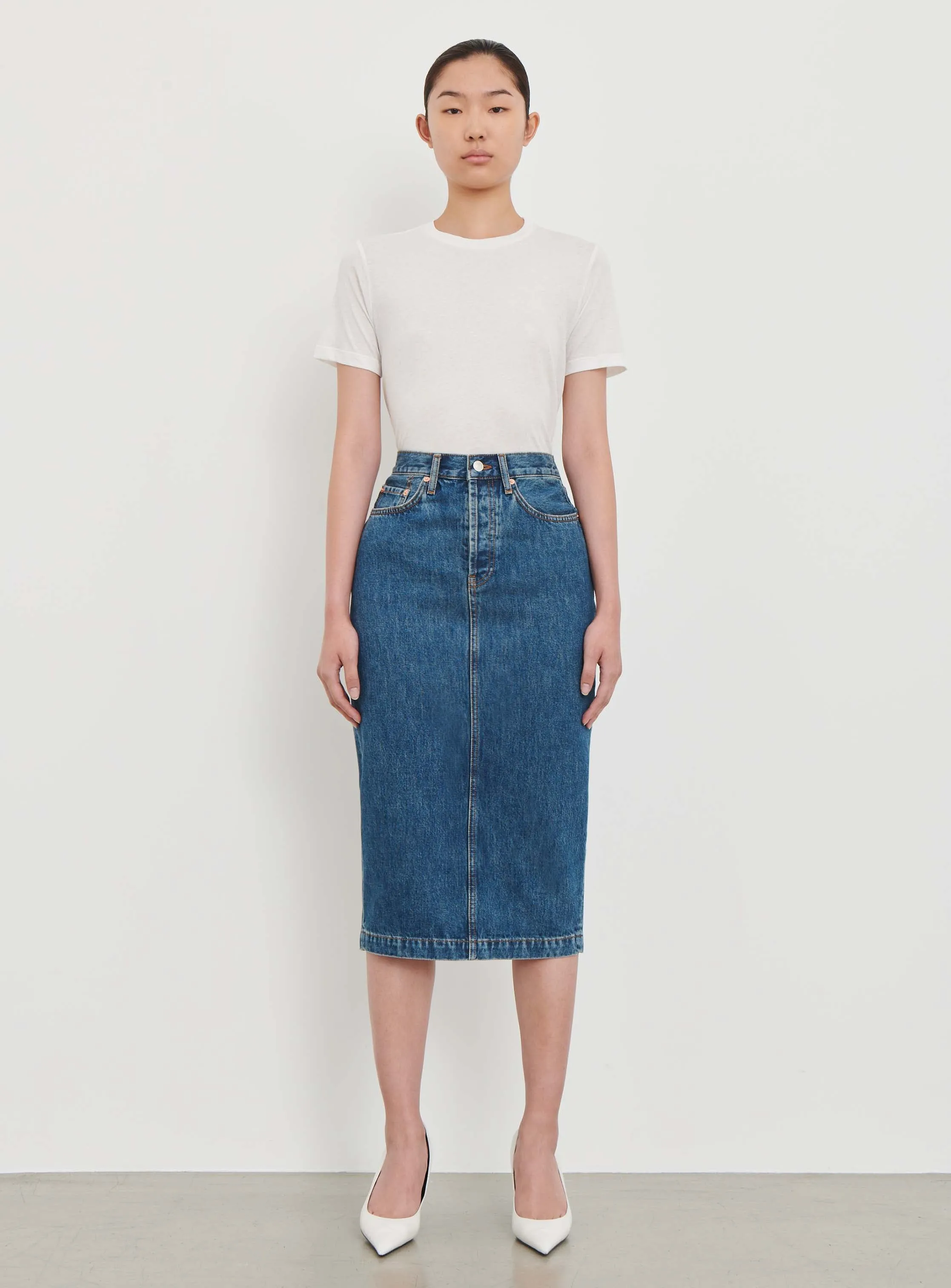 Denim Midi Skirt