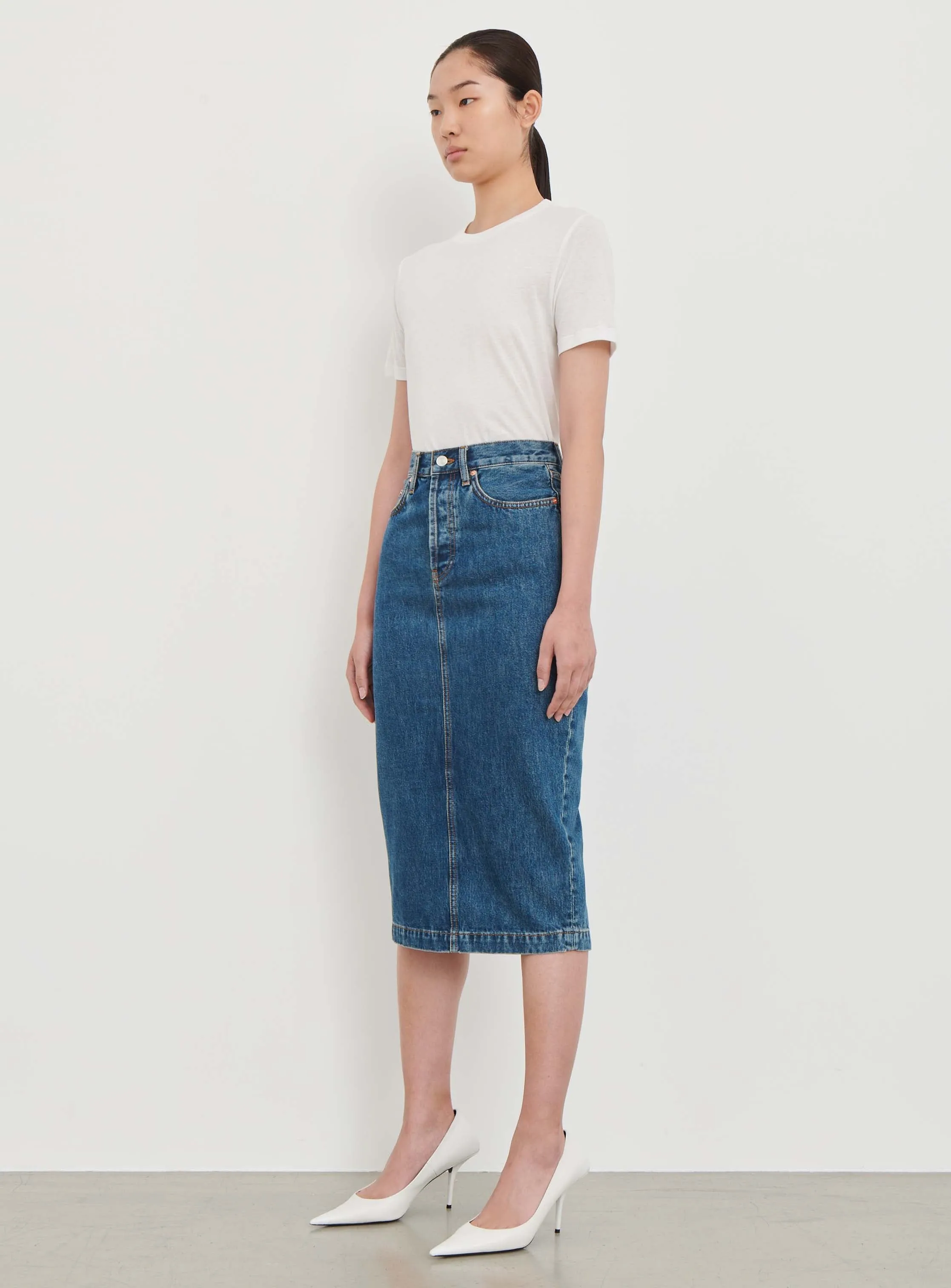 Denim Midi Skirt