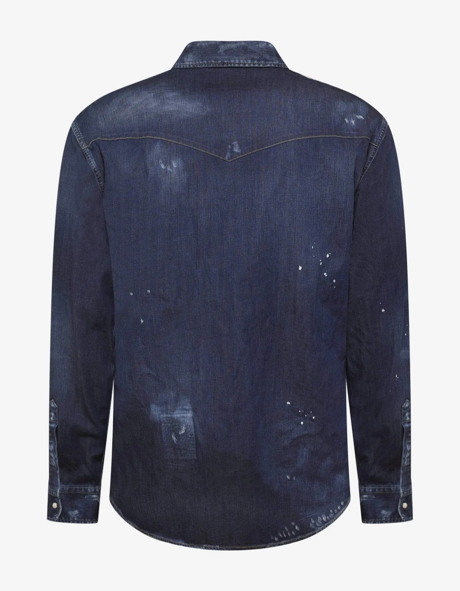 Dsquared2 Distressed Denim Shirt with Badges