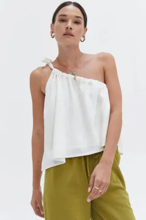 Ellis One Shoulder Top White