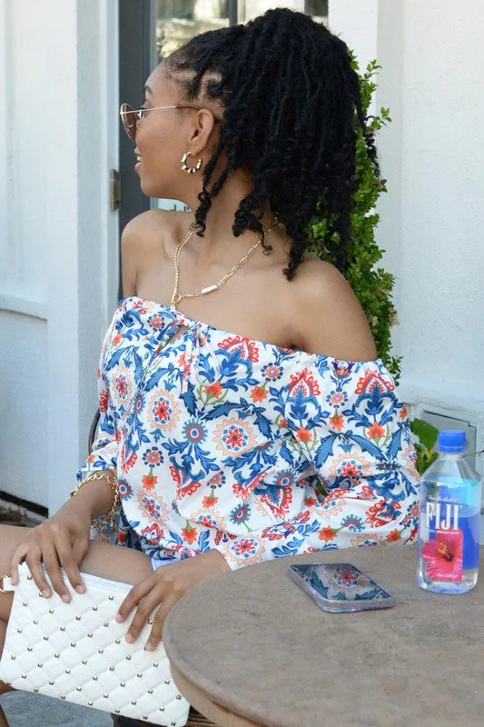 ESL189 - OFF SHOULDER FLORAL TOP