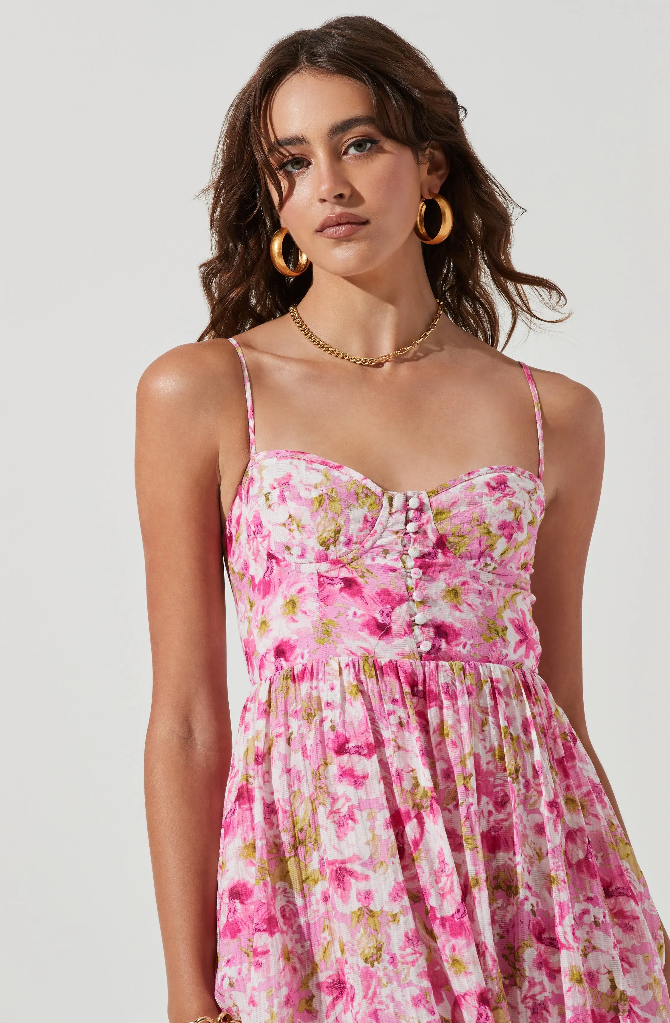 Ferreira Floral Bustier Midi Dress