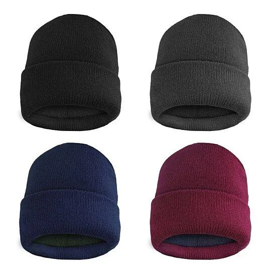 Fleece Lined Fold Over Thermal Winter Hat