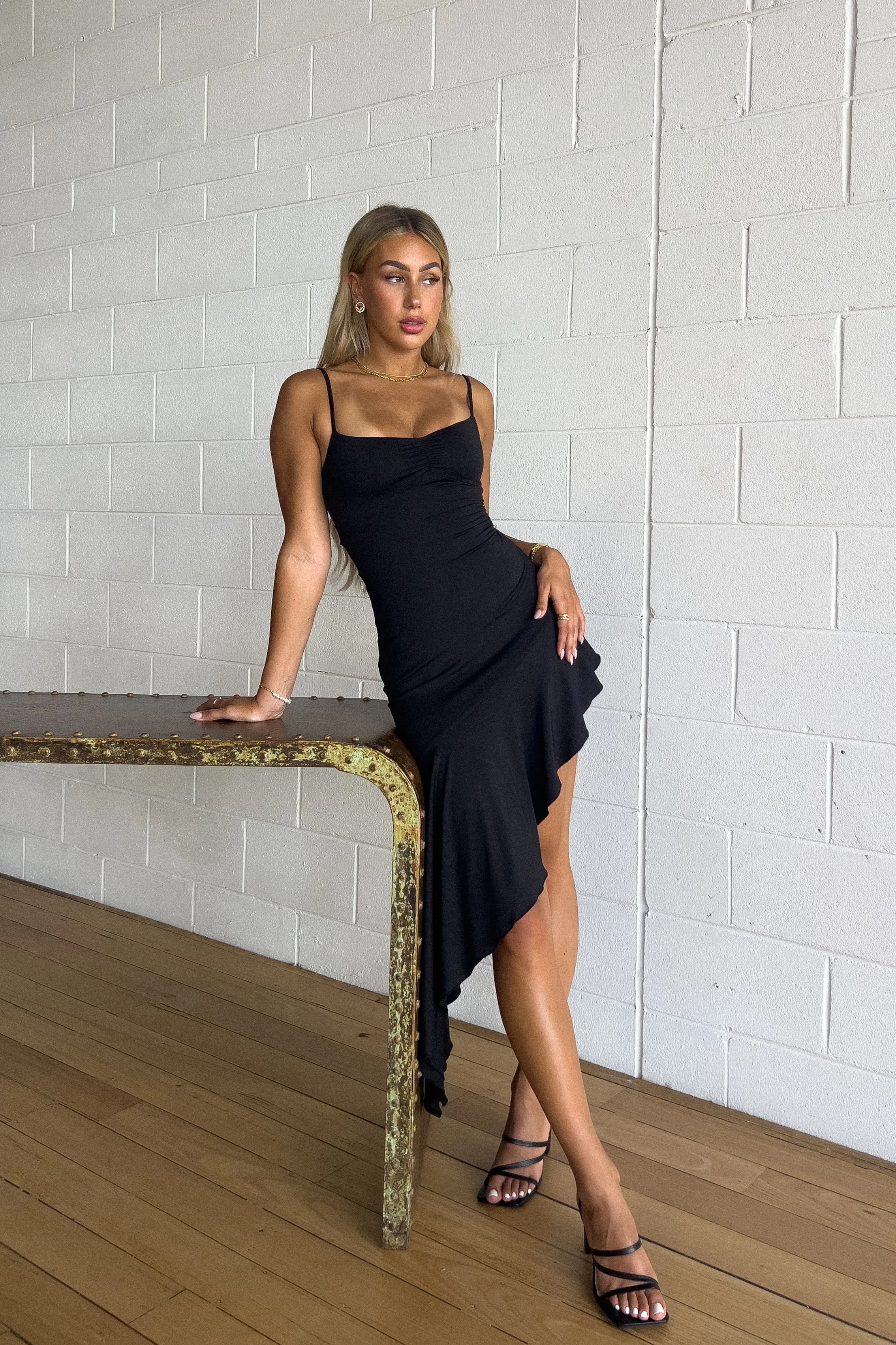 Fleur Midi Dress - Black