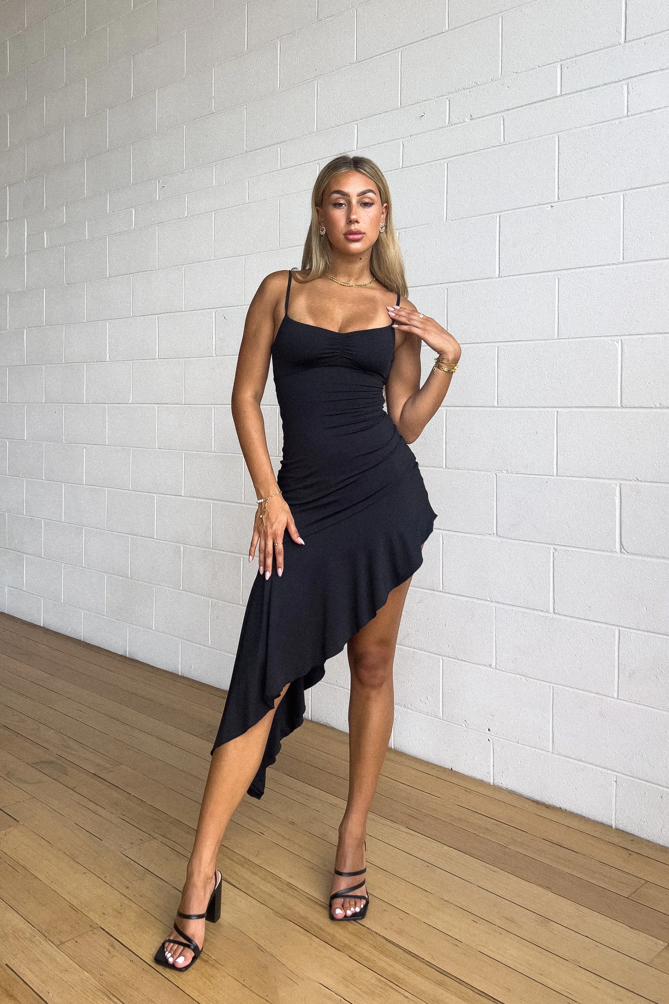 Fleur Midi Dress - Black