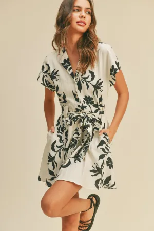 Floral Print Linen Dress