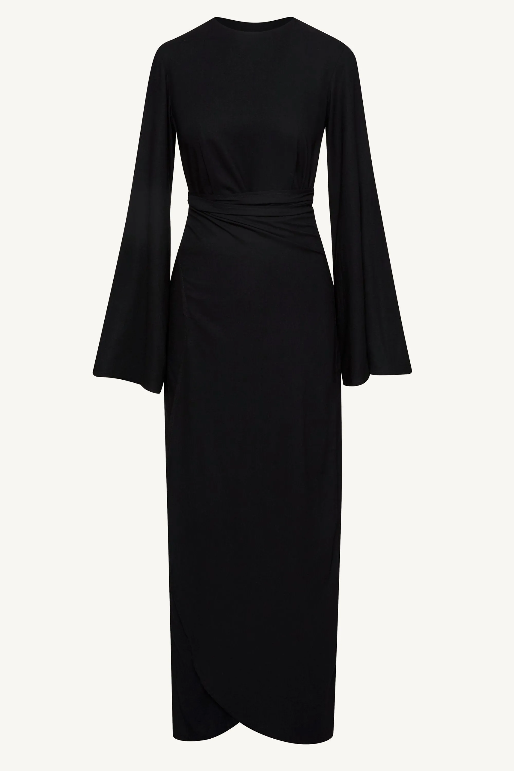 Hanadi Wrap Maxi Dress - Black