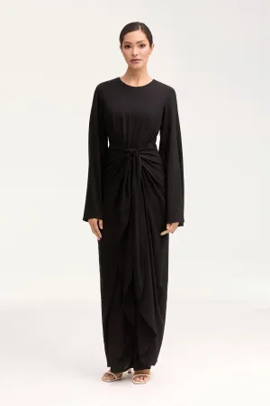 Hanadi Wrap Maxi Dress - Black