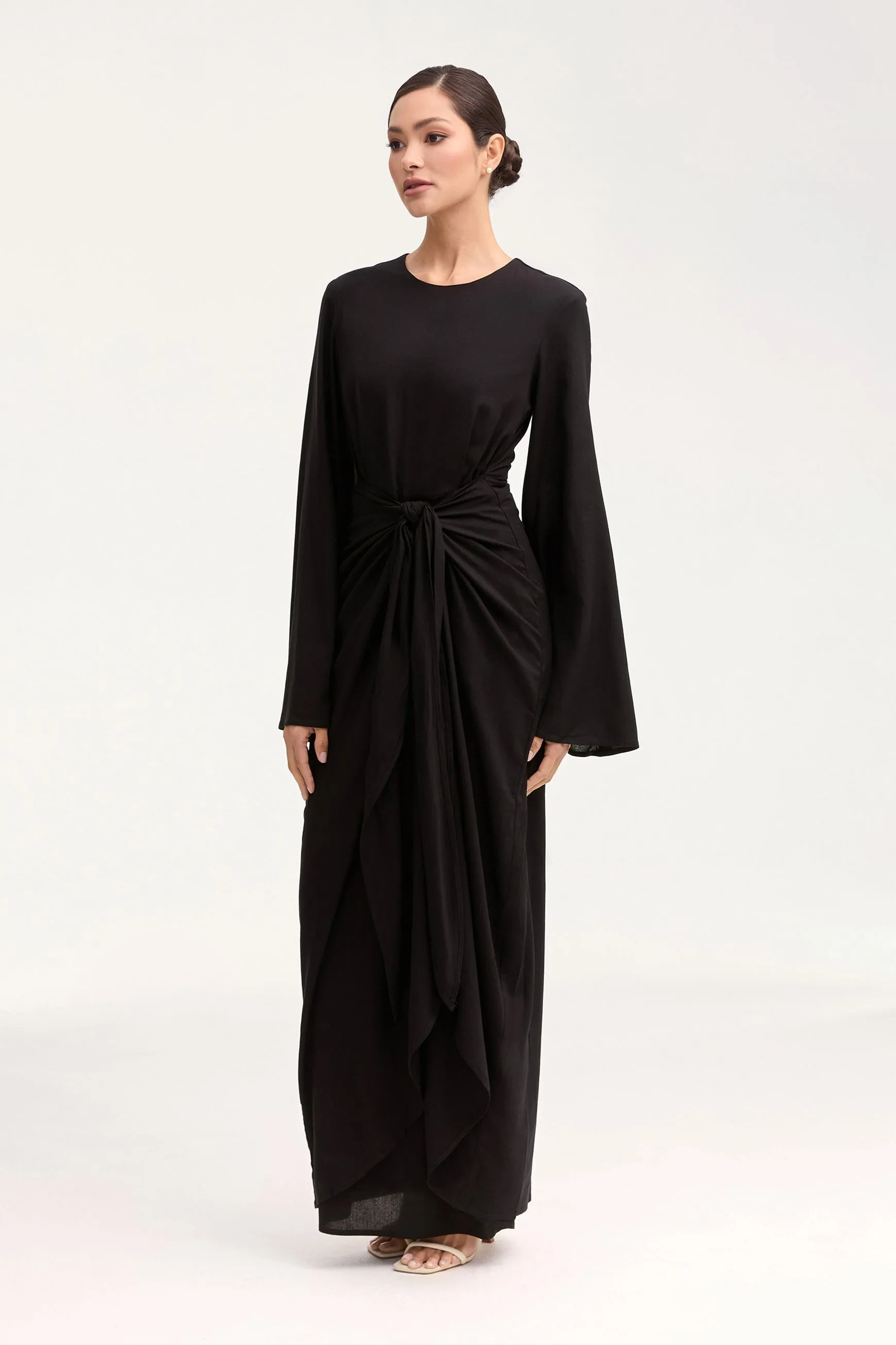 Hanadi Wrap Maxi Dress - Black