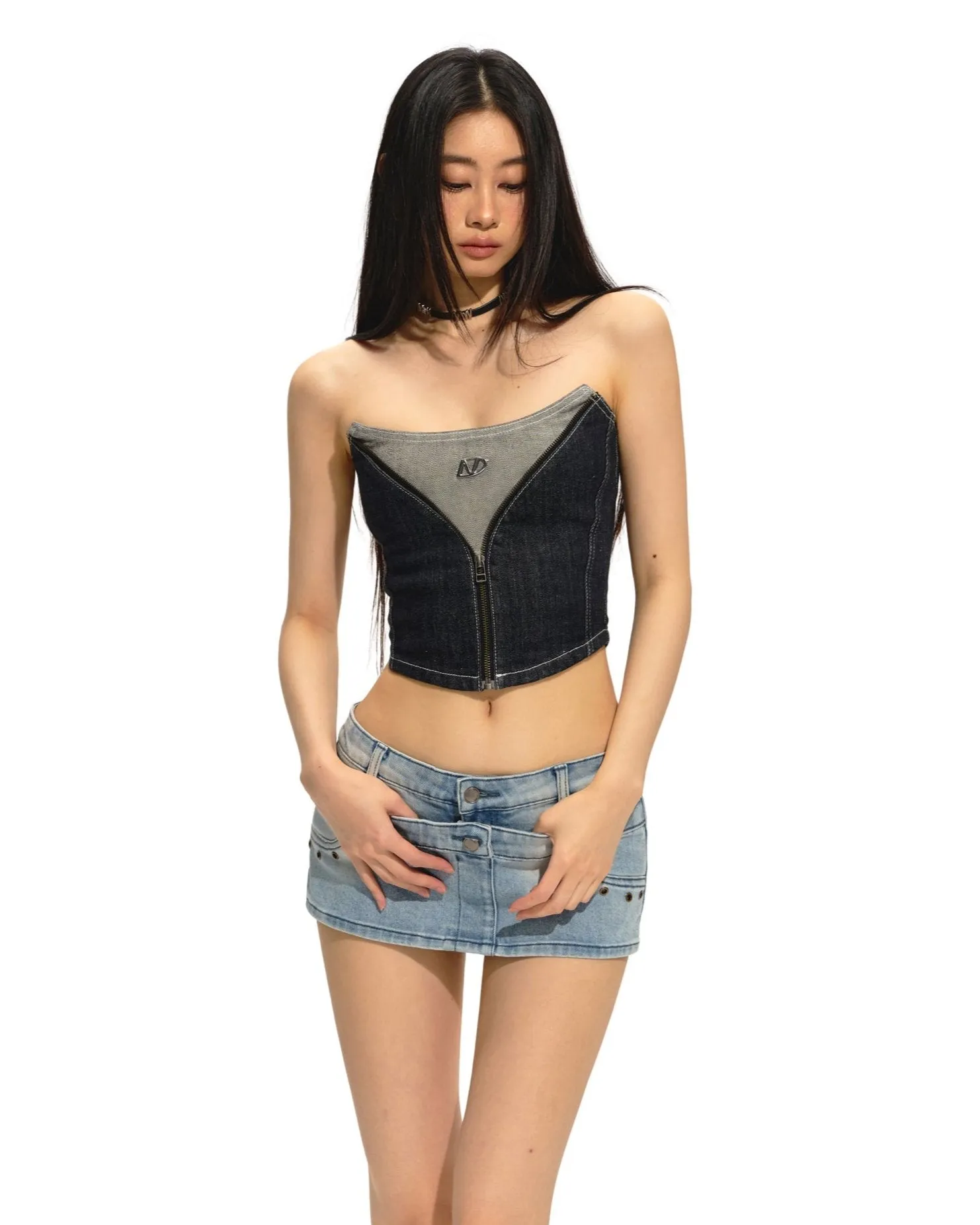 Hourglass Denim Bustier