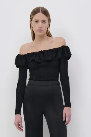 Isabelle Ruched Knit Off Shoulder Top