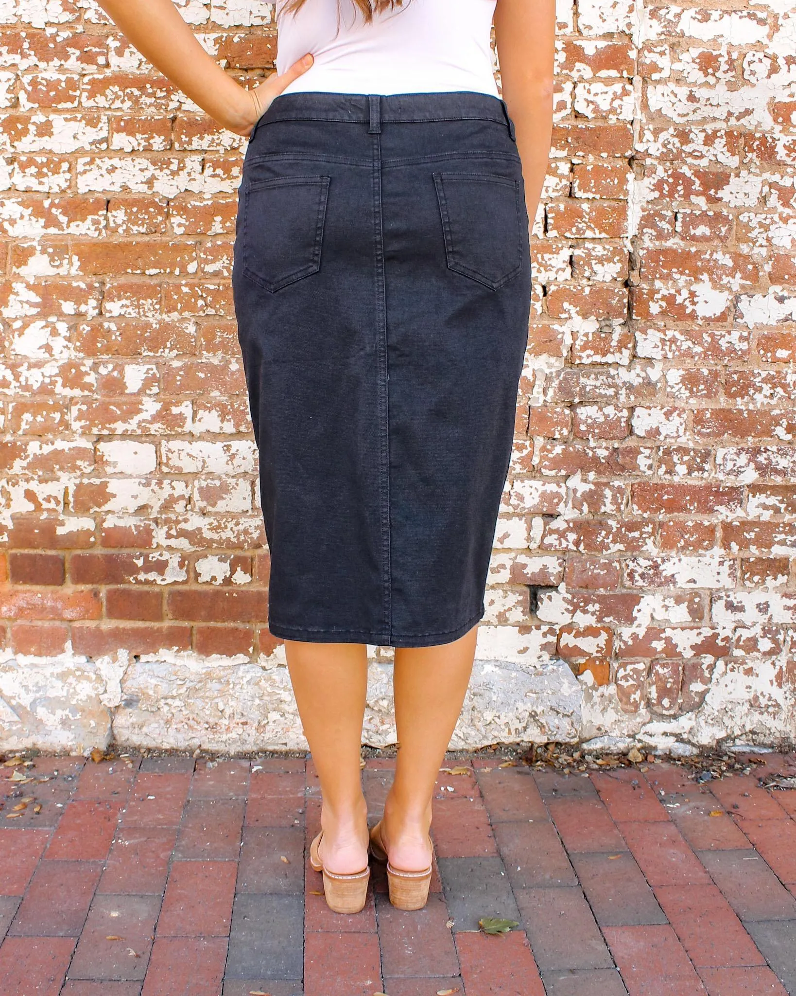 JDA Black Denim Skirt