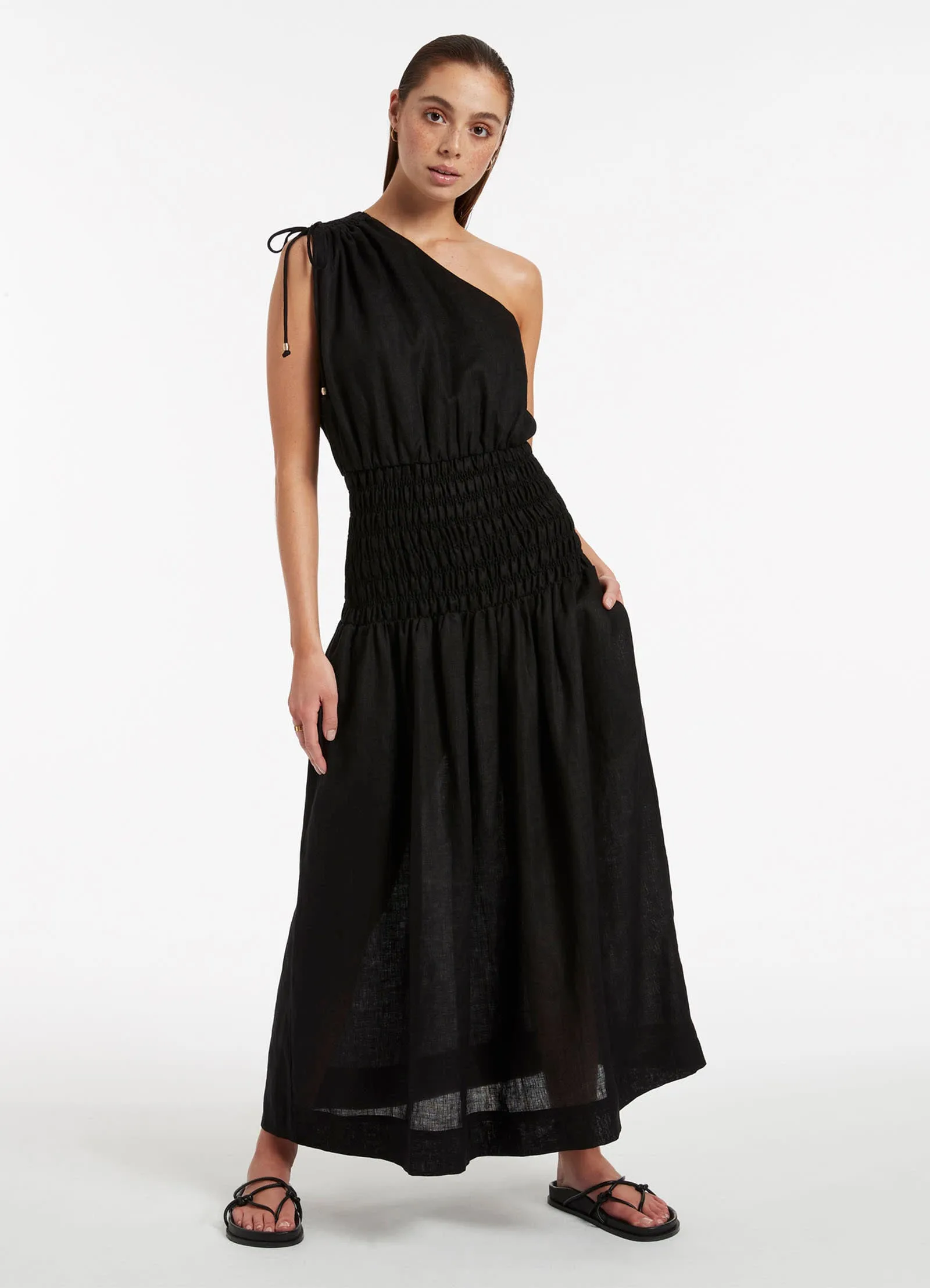 Jetset Shirred Dress - Black