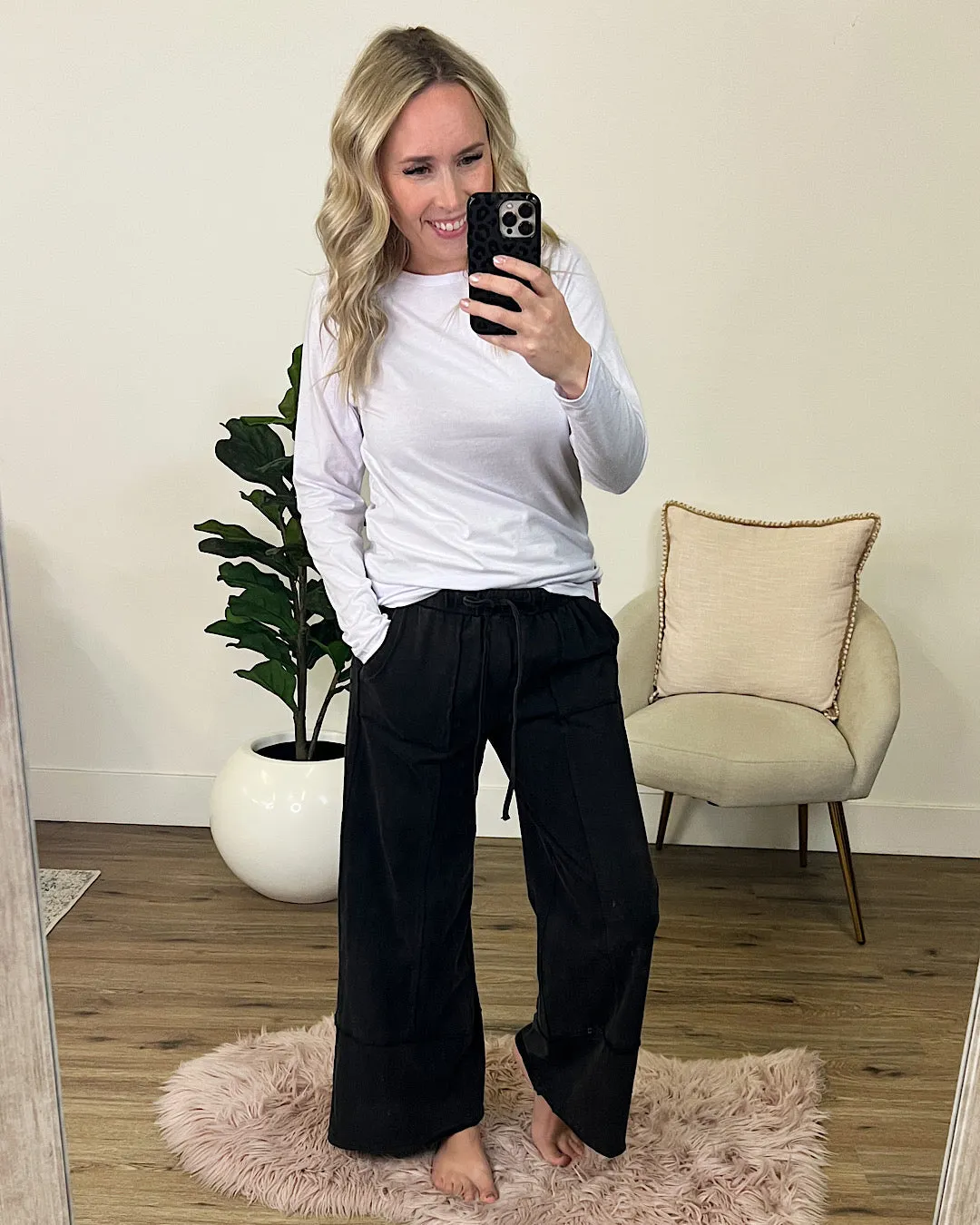 Livie Mineral Washed Wide Leg Pants FINAL SALE