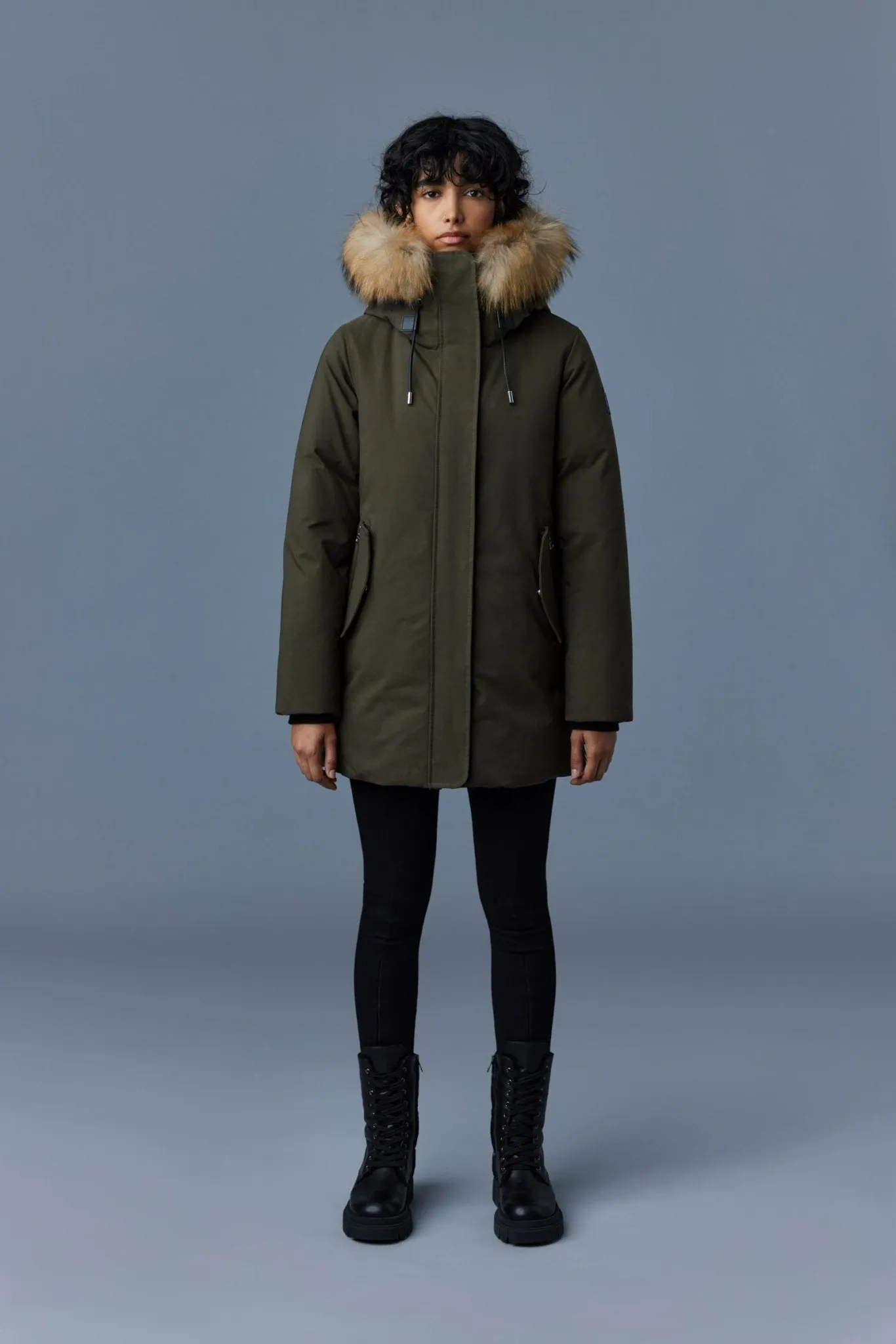 MACKAGE KINSLEE-F - 2-in-1 Oversized Down Parka With Bib And Natural Fur