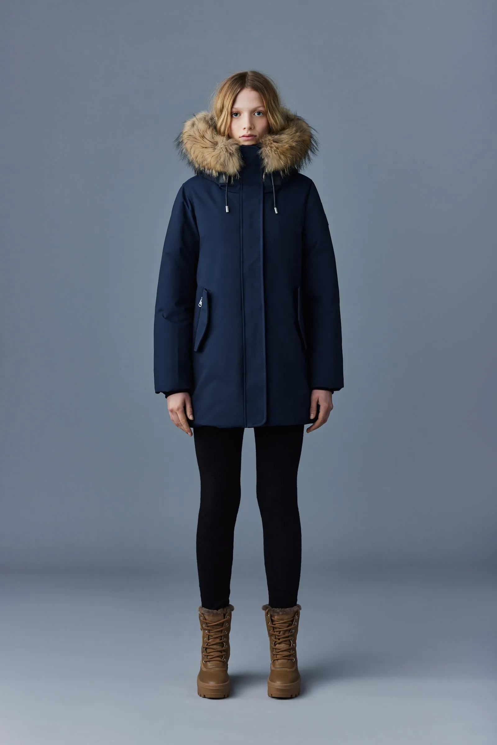 MACKAGE KINSLEE-F - 2-in-1 Oversized Down Parka With Bib And Natural Fur