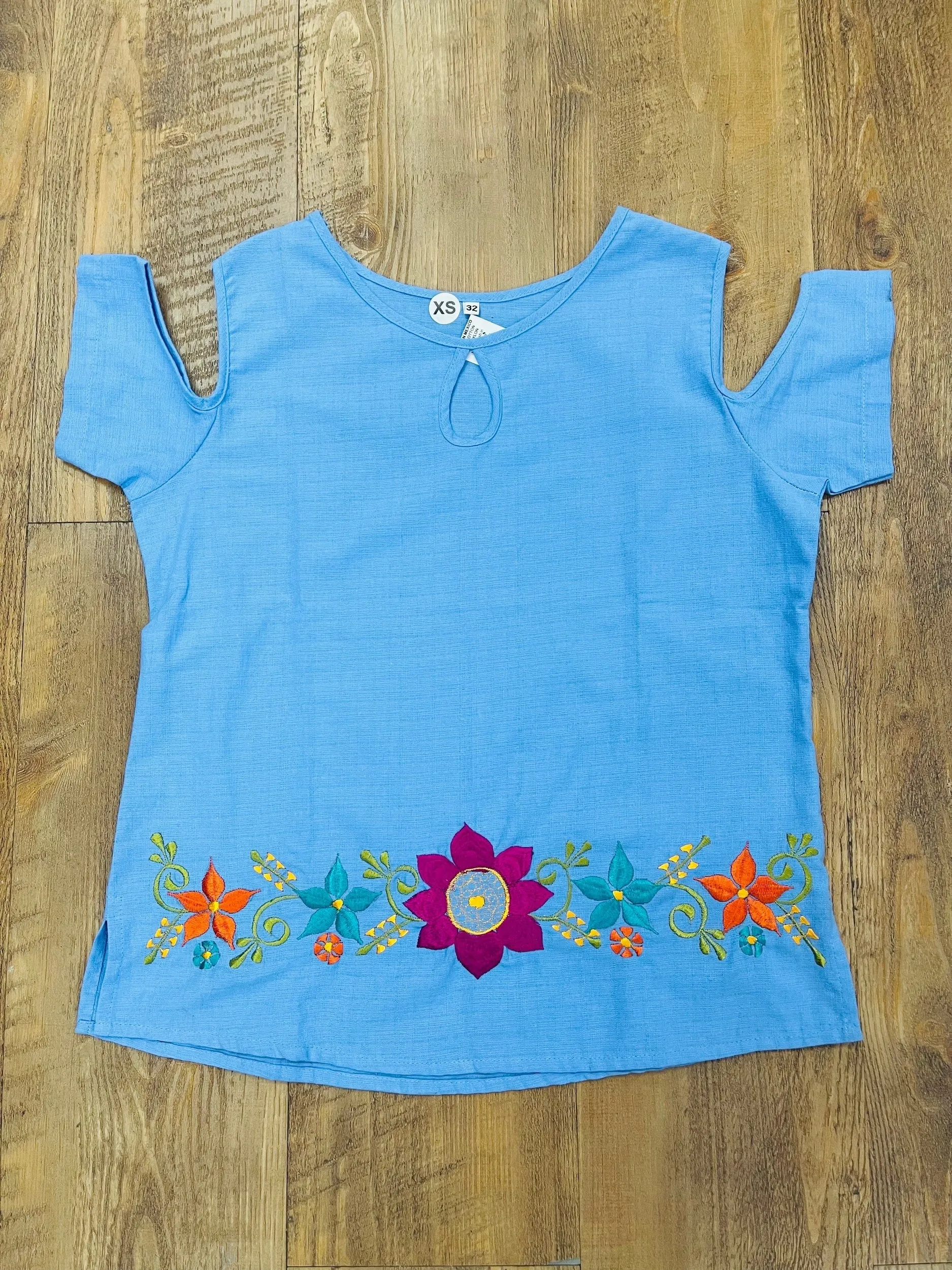 Merida Cold Shoulder Blue Top