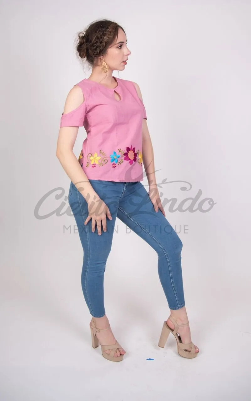 Merida Cold Shoulder Pink Top