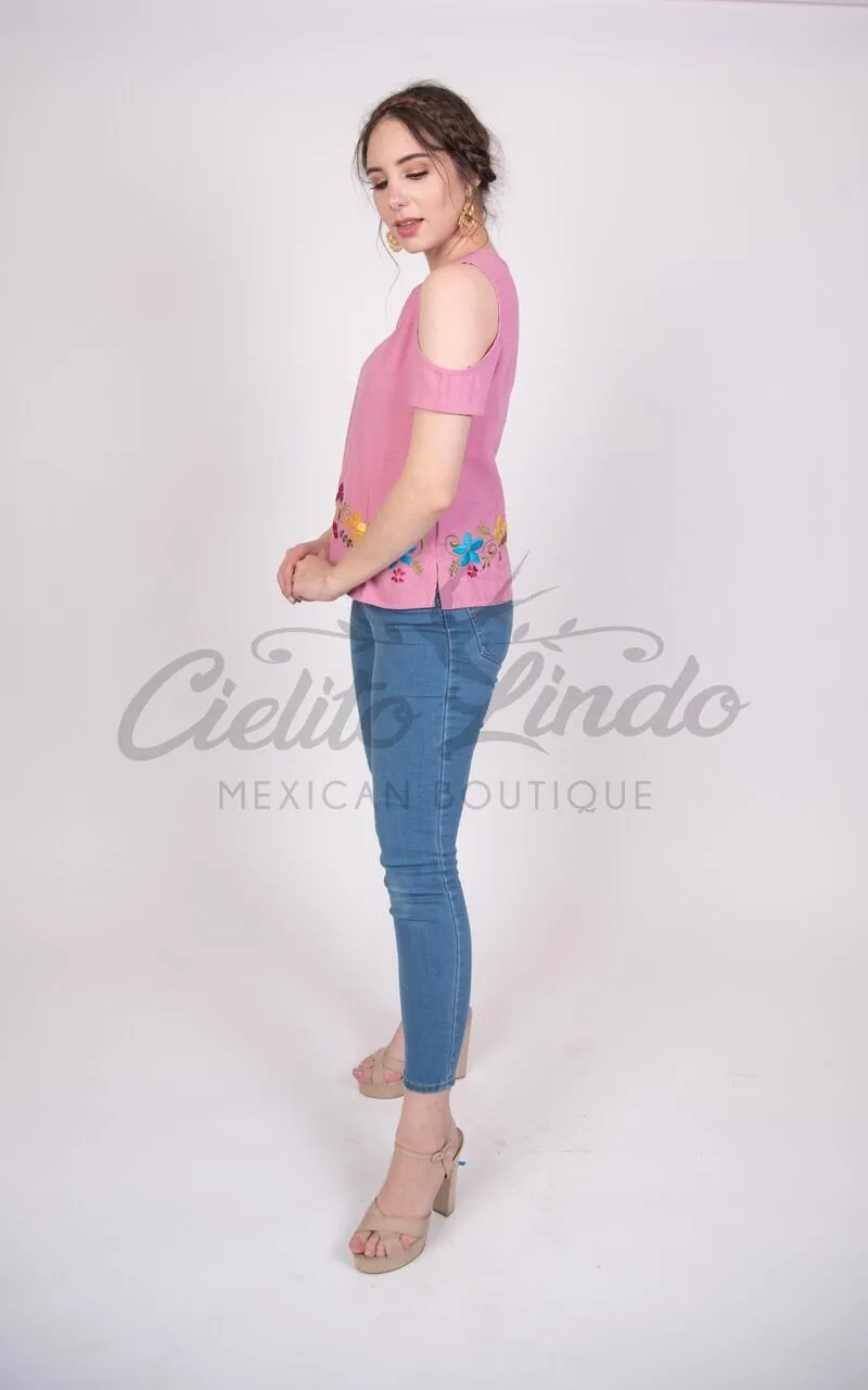 Merida Cold Shoulder Pink Top