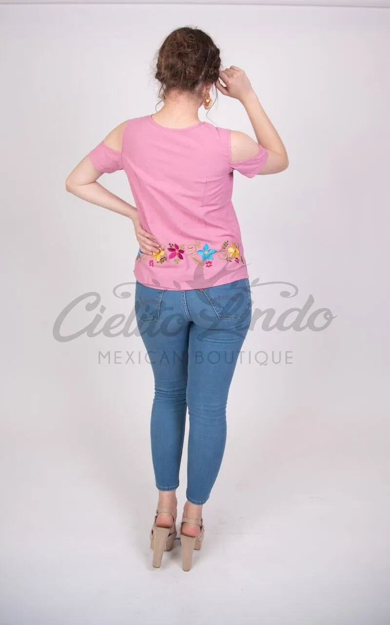 Merida Cold Shoulder Pink Top