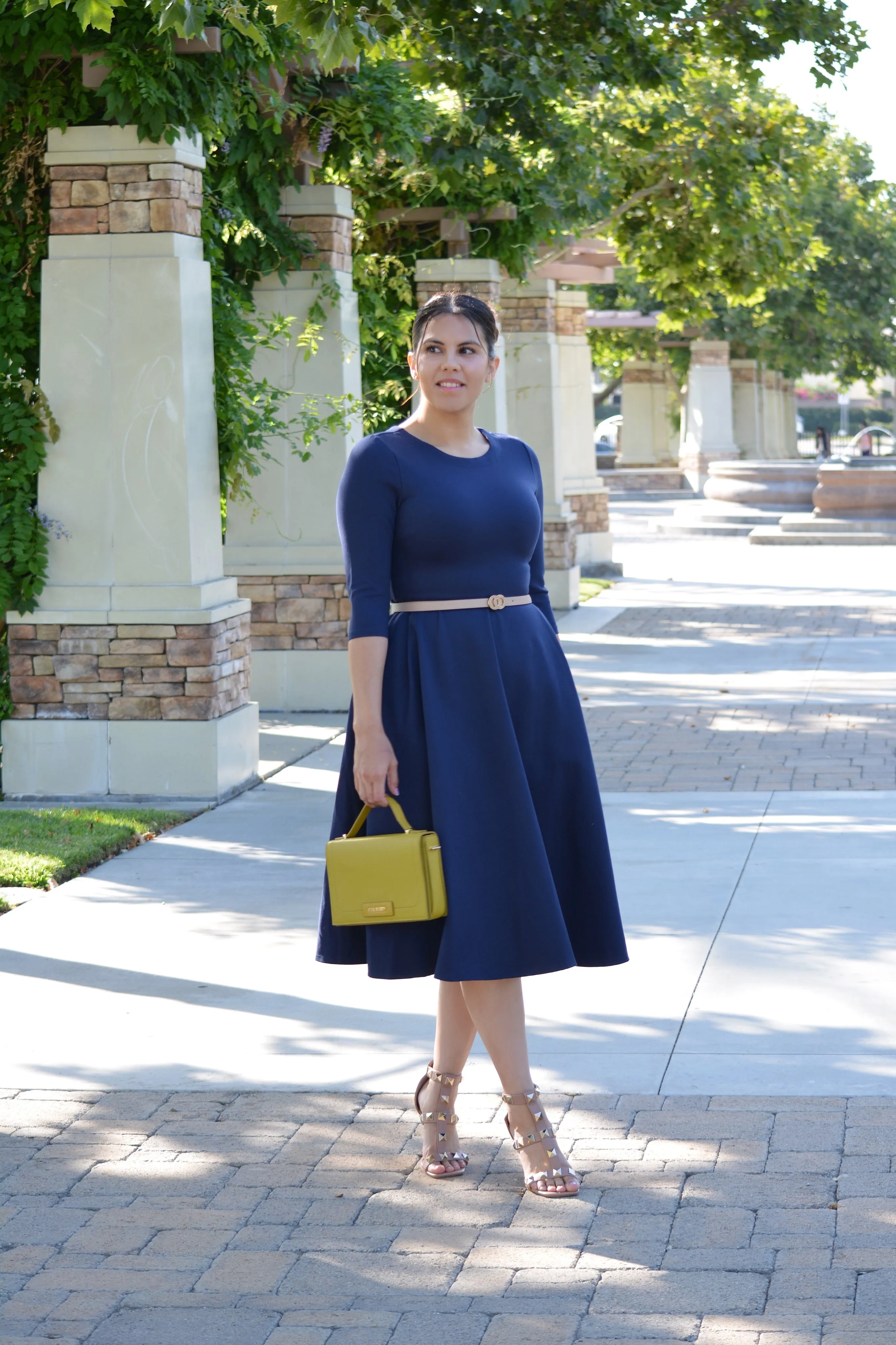 Merida Navy Midi Dress